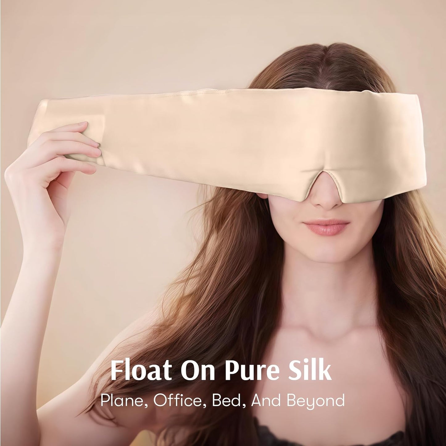 Silk Sleep Mask for Women and Men, Side Sleeper, 22 Momme Pure Mulberry Silk Total Blackout 100% Mulberry Eye Mask with Adjustable Headband Full Size, Eye Masks for Sleeping and Travel