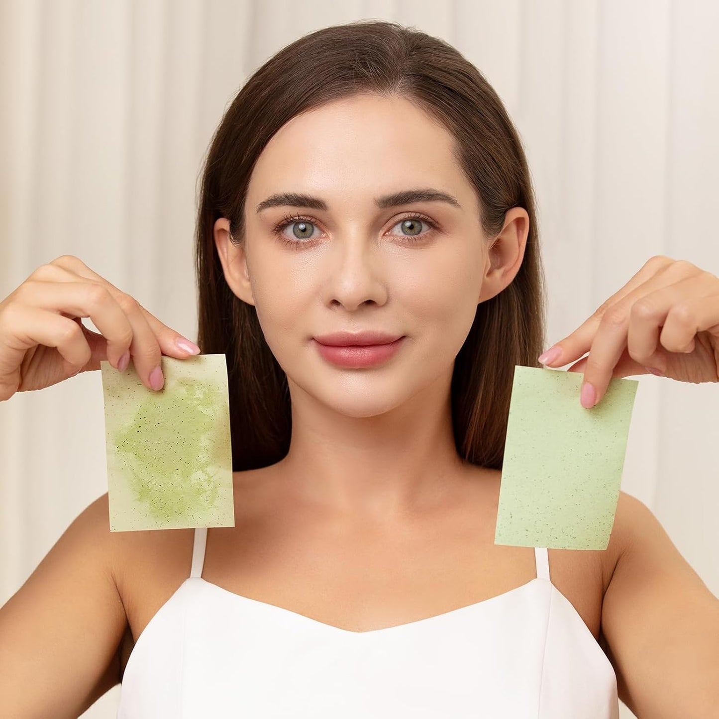 Teenitor Oil Blotting Sheets for Face, 2400 Sheets Oil Absorbing Sheets for Face, Green Tea Oil Absorbent Pads Oil Blotting Paper for Oily Skin, Face Oil Wipes Oil Sheets for Women Men, Large 10cmx7cm