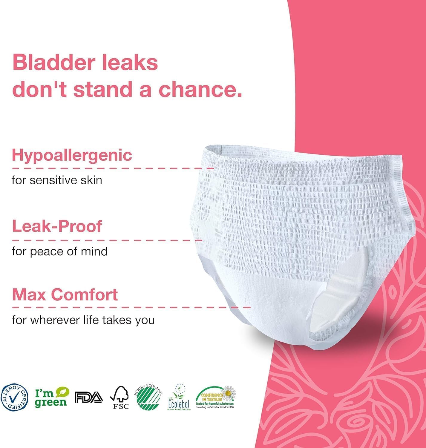 Veeda Natural Adult Incontinence Underwear for Women - Postpartum Underwear for Bladder Leakage Protection - Disposable Underwear with Maximum Absorbency - X-Large Size - 80 Count