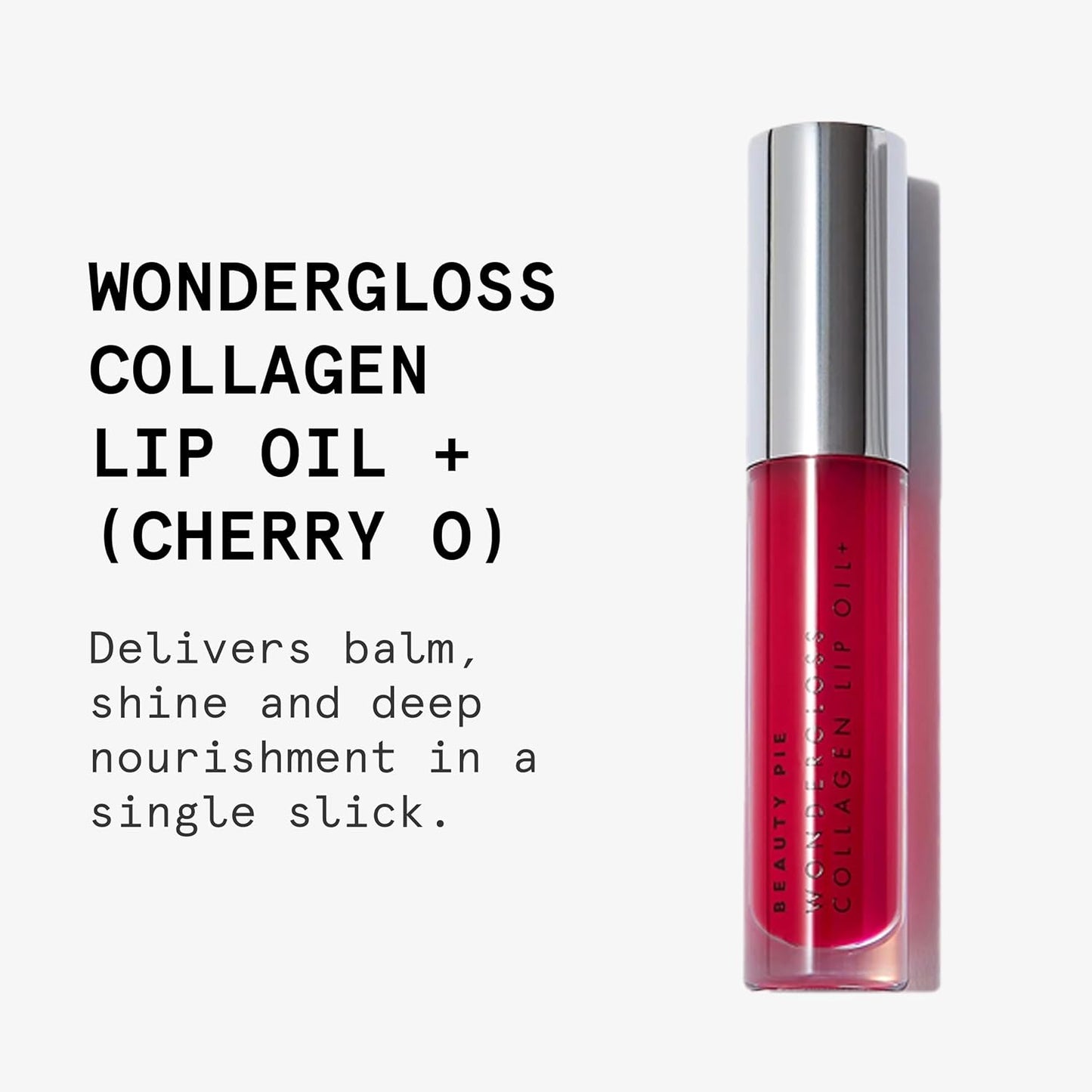 Beauty Pie Wondergloss Collagen Lip Oil + Cherryo 0.13 fl oz – Hydrating, Plumping, Non-Sticky Lip Gloss Oil with Collagen AC Micro-Vectors, Cherry & Hibiscus Oils