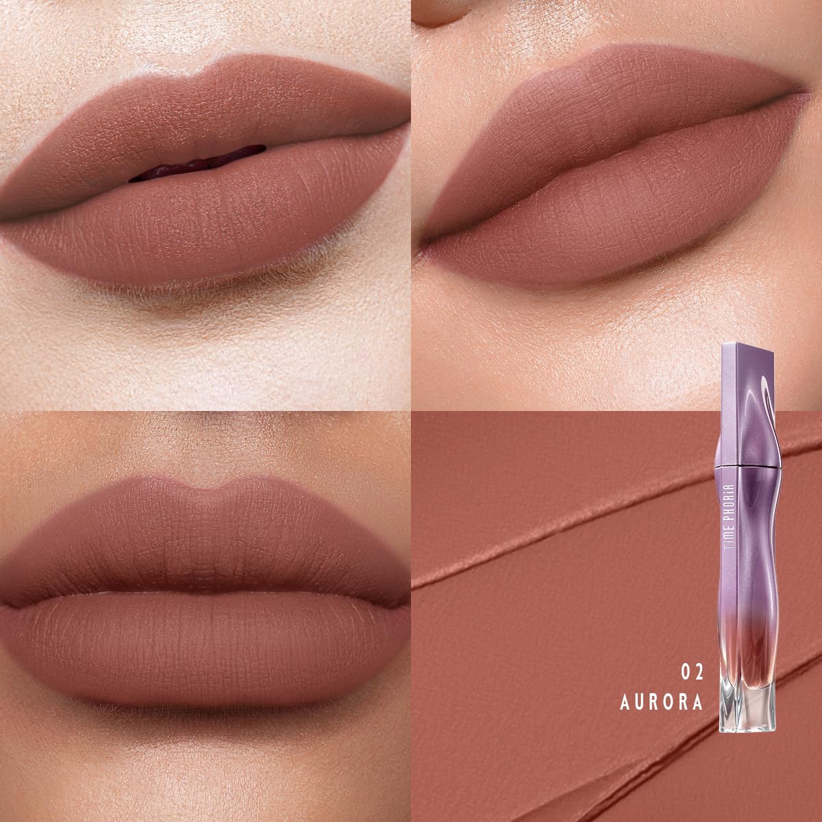 NEBULA VELVET LIP CREAM-Long Lasting Lip Stain, Waterproof and Transfer Proof Lip Tint, Matte Finish Lipstick, Smooth Out Lip Lines, Lightweight Lip Cream, High Coverage (02 AURORA)