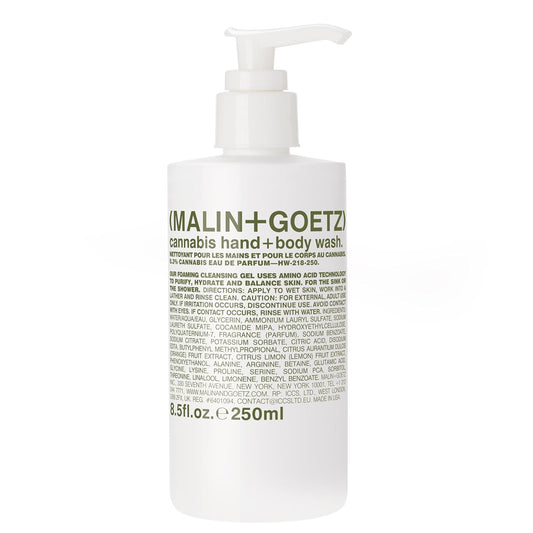 MALIN+GOETZ Cannabis Hand and Body Wash, White, 8.45 Fl Oz (Pack of 1)