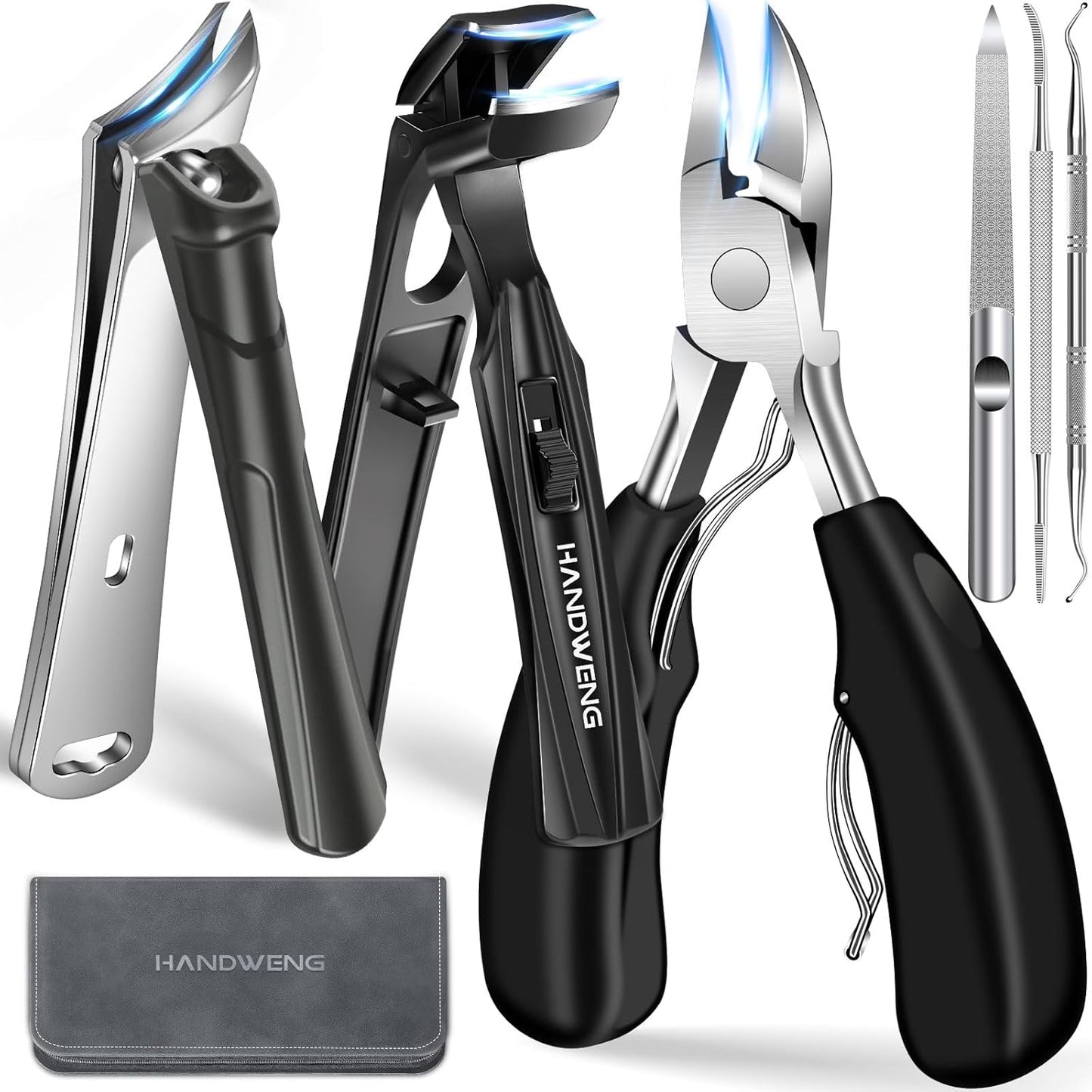 2025 Toenail Clippers for Seniors Thick Toenails, Angled Head Large Toe Nail Clippers for Thick Nails for Men, Heavy Duty Ingrown Toenail Clippers with Wide Jaw, Slanted Nail clippers with Long Handle