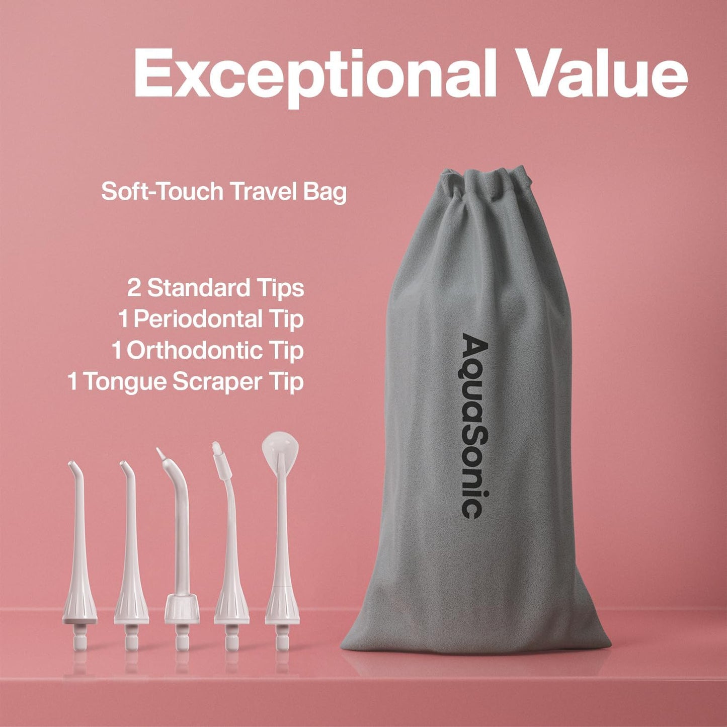 AquaSonic Water Flosser - Cordless Rechargeable Water Flossers for Teeth Cleaning - Waterproof Aqua Flosser, Portable Oral Irrigator for Dental Cleaning with 5 Jet Tips – Braces Home Travel