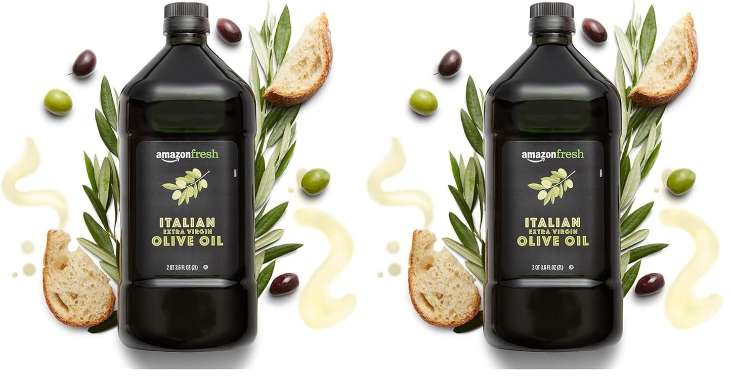 Amazon Fresh, Italian Extra Virgin Olive Oil, 2 Liter (Pack of 2)