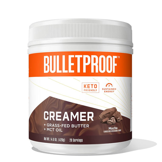 Bulletproof Mocha Creamer, 14.8 Ounces, Keto Coffee Creamer with MCT Oil, Grass-Fed Butter, and Real Cocoa, Supports Brain Function