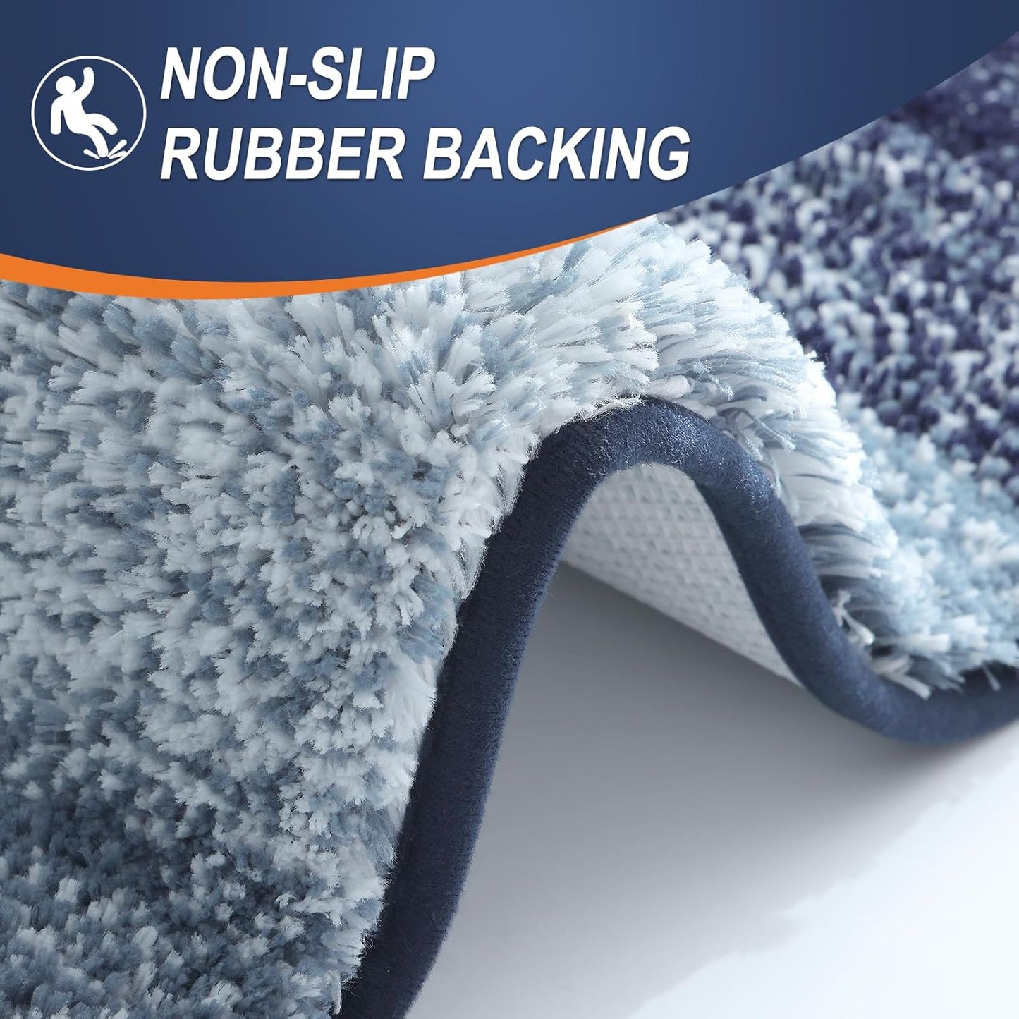 OLANLY Bathroom Rugs Mat 30x20, Extra Soft Absorbent Microfiber Bath Rugs, Rubber Backing, Quick Dry, Machine Washable Bath Mats for Bathroom Floor, Tub and Shower, Home Decor Accessories, Airy Blue