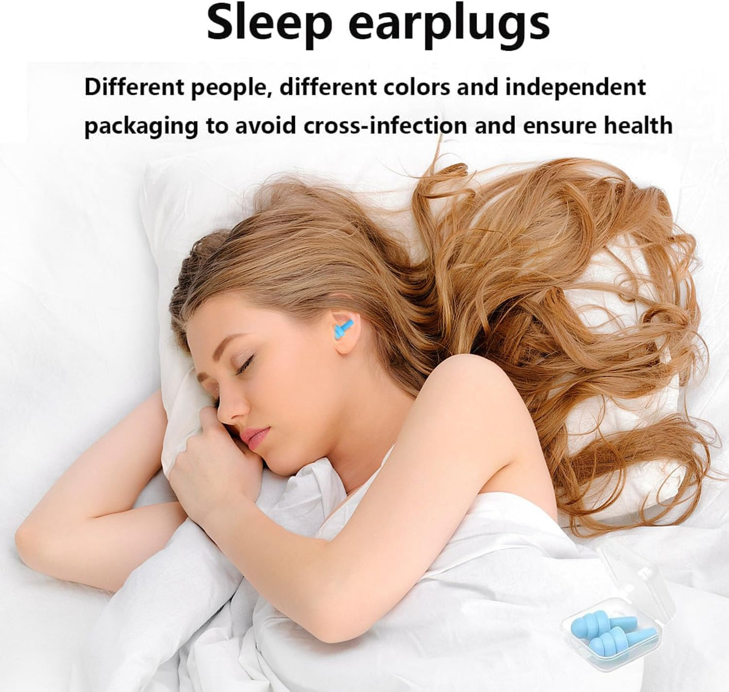 Ear Plugs, Reusable Earplugs for Sleeping Noise Cancelling – Super Soft, Silicone Ear Plug for Sleeping 8 Pairs, Swimming, Snoring, Concerts, Work, Noisy Places