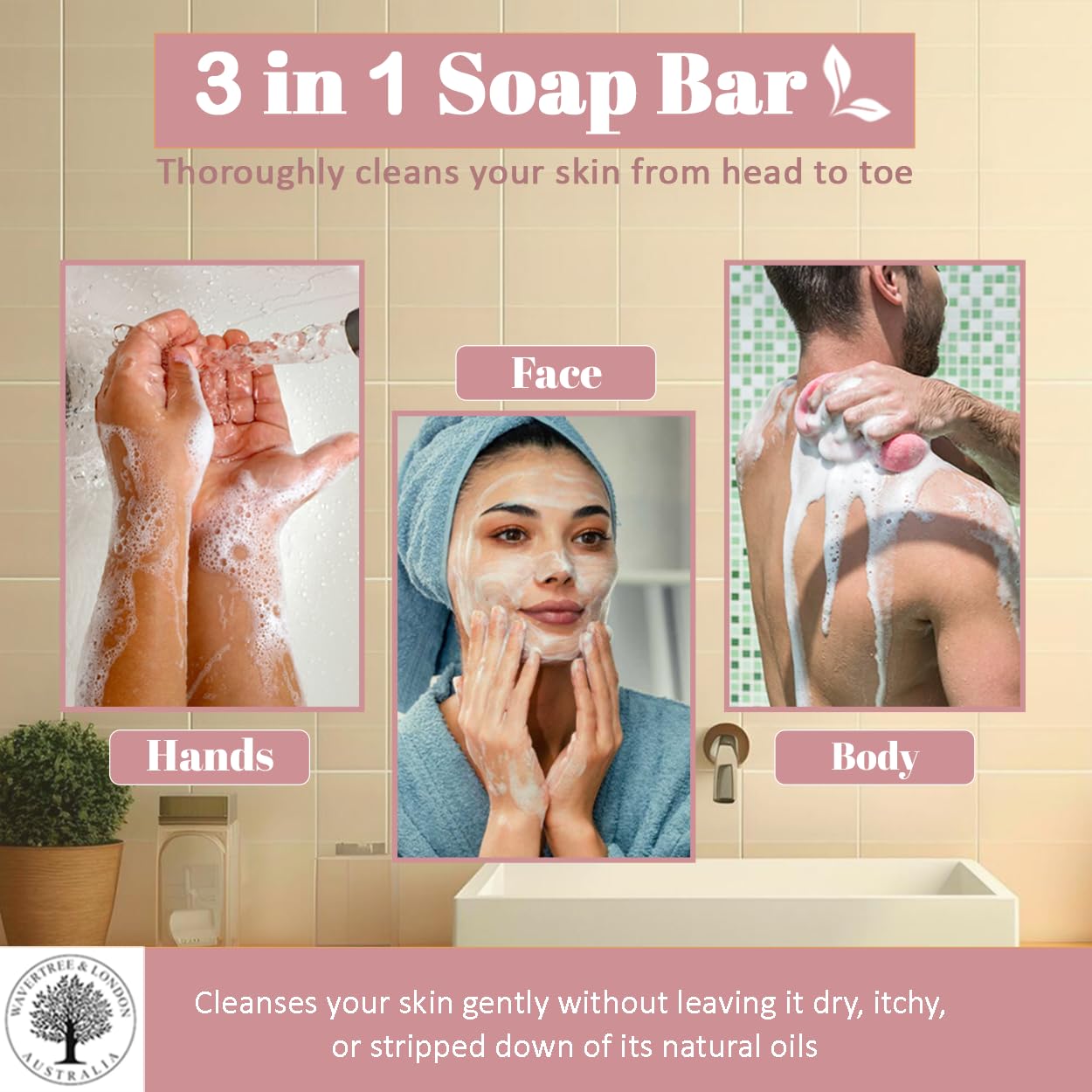 Wavertree & London Ice Cream Scented Natural Soap (8 Bars), 7oz Moisturizing French Triple Milled Soap Bars enriched with shea butter - Pure Plant Oil Bath & Body Bars for All Skin Types