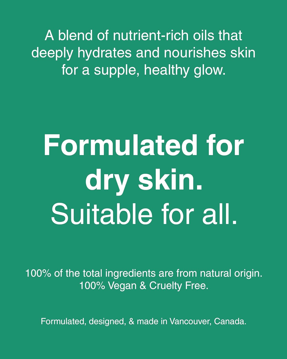 Facial Oil Blend with Rosehip Oil + Vitamin E + Primrose Oil + Grapeseed, Face Moisturizer to Prevent Wrinkles, Face Serum, 100% Natural Skin Care, Vegan, 1 fl.oz | 30ml