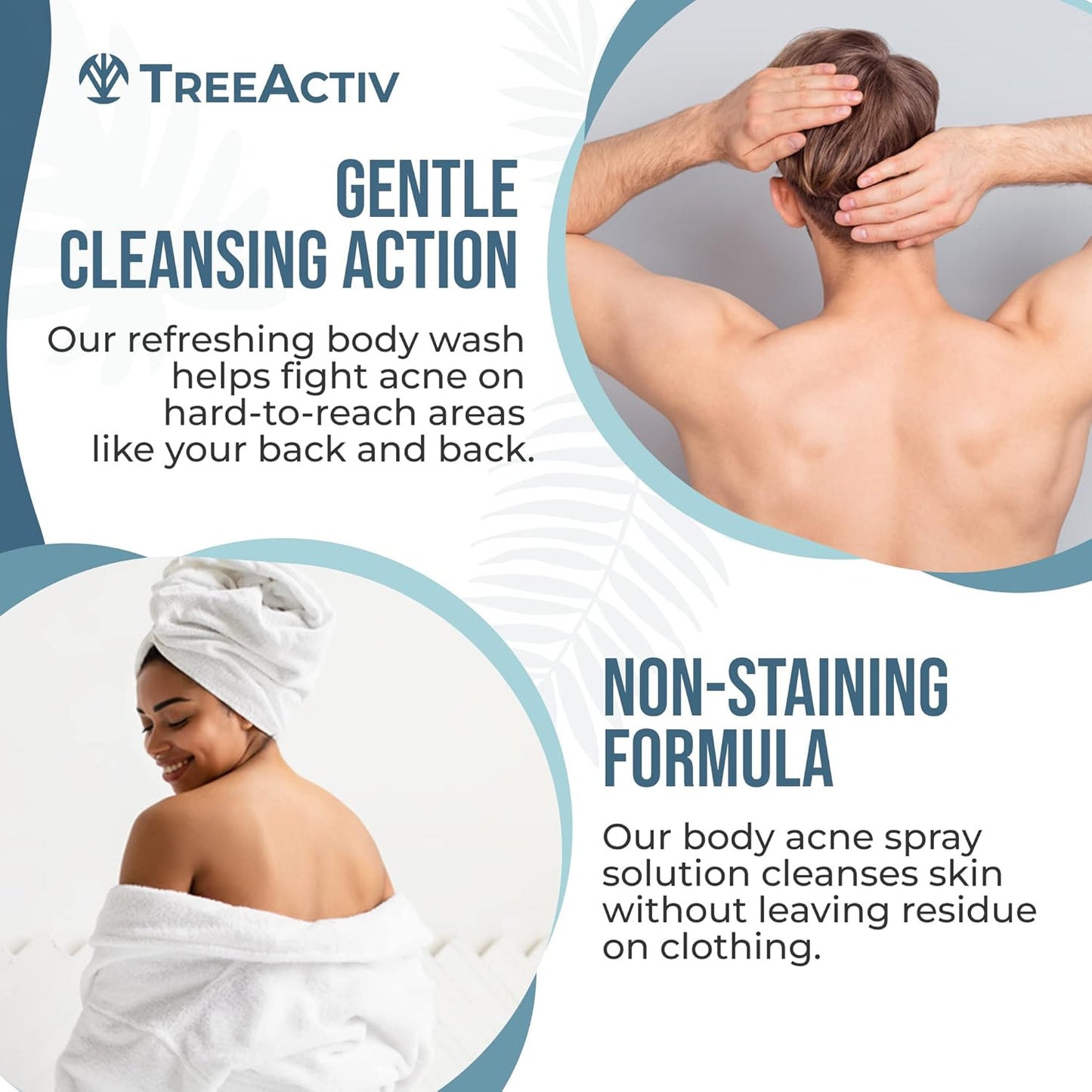 TreeActiv 90-Day Body Acne Treatment Kit, Salicylic Acid Acne Body Spray, Exfoliating Body Acne Wash, Body Acne Treatment for Back, Chest and Butt Acne Removal, Back Acne Treatment For Women and Men