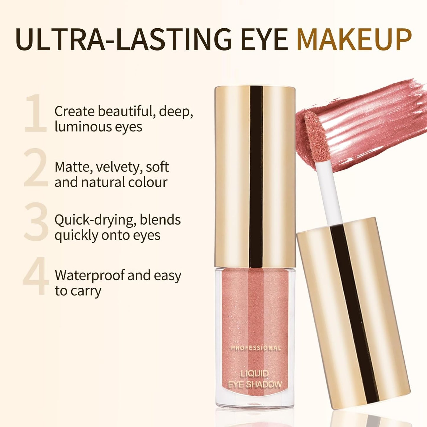 Boobeen Liquid Matte Eyeshadow, Long Lasting Waterproof Liquid Eye Shadow, Velvet Matte Cream Eyeshadow, Neutral Nude Eye Shadow Makeup