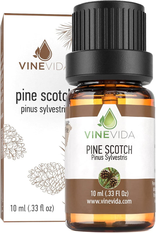 VINEVIDA Pine Scotch Essential Oil 10 mL - Undiluted Pine Scotch Oil 10 mL - DIY Candle Scents for Candlemaking - 10 mL Essential Oil for Soap Making Safe for Skin (4OZV-OBP-PIN-SCO-10ML)
