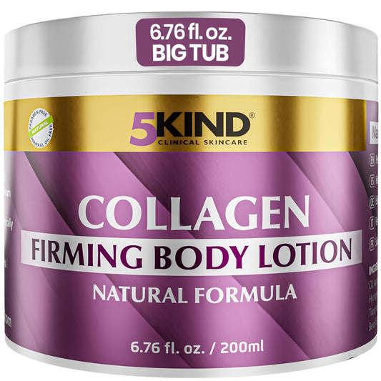 Collagen Cream 6.76 Fl Oz- Natural Collagen Body Lotion for Firmer & Conditioned Skin - Crepe Skin Firming Cream - Collagen Lotion for Women & Men - Crepey skin repair treatment by 5kind