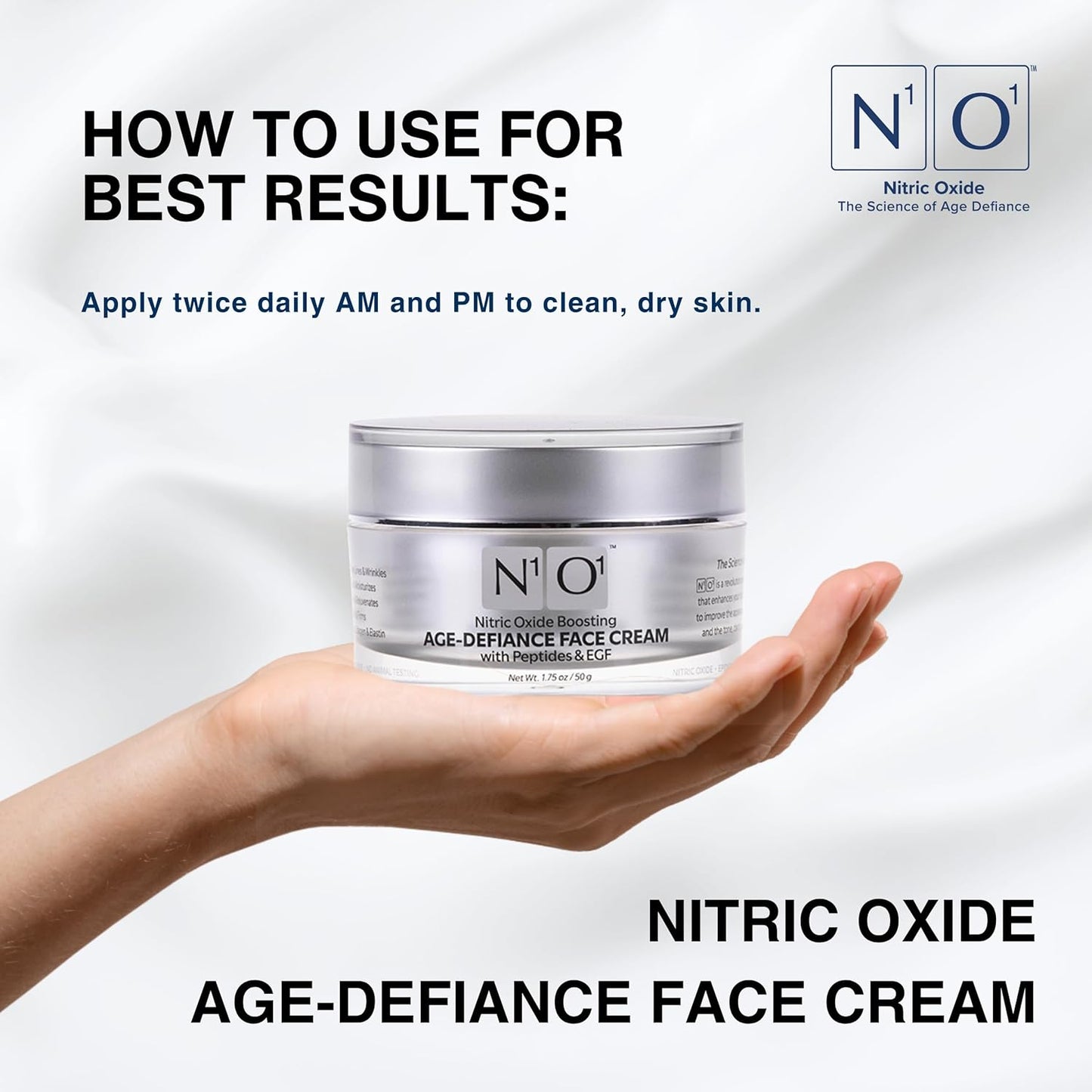 Moisturizer Face Cream - Day & Night Face Moisturizer with Nitric Oxide, Peptide Complex, Epidermal Growth Factor - Tightening & Firming Skin Care Products for Wrinkles, Dark Spots - 1.75 oz.
