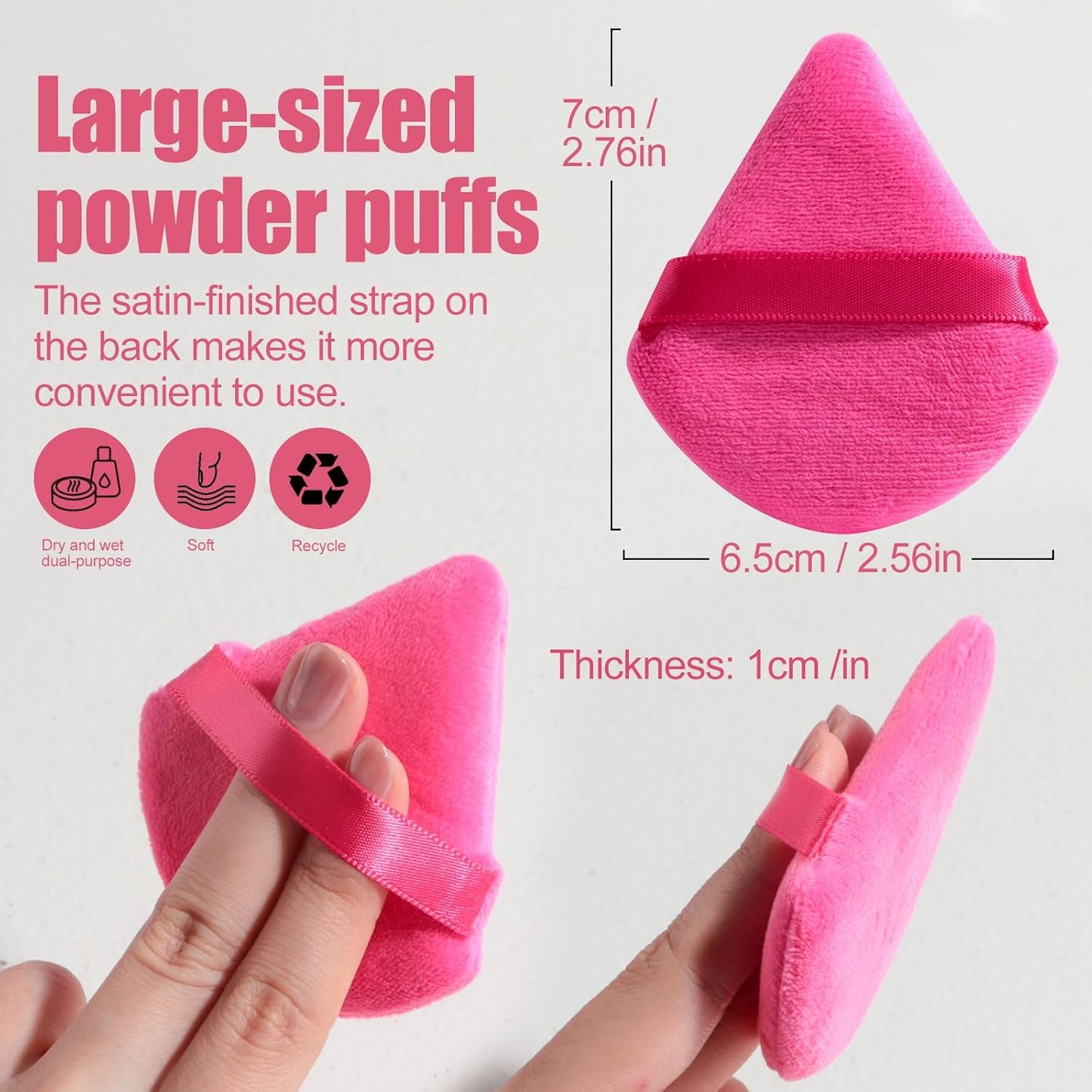 BS-MALL Makeup Sponge Set, Triangle Beauty Blender Puffs, 20 Pieces, Cosmetic Applicators (Pink)