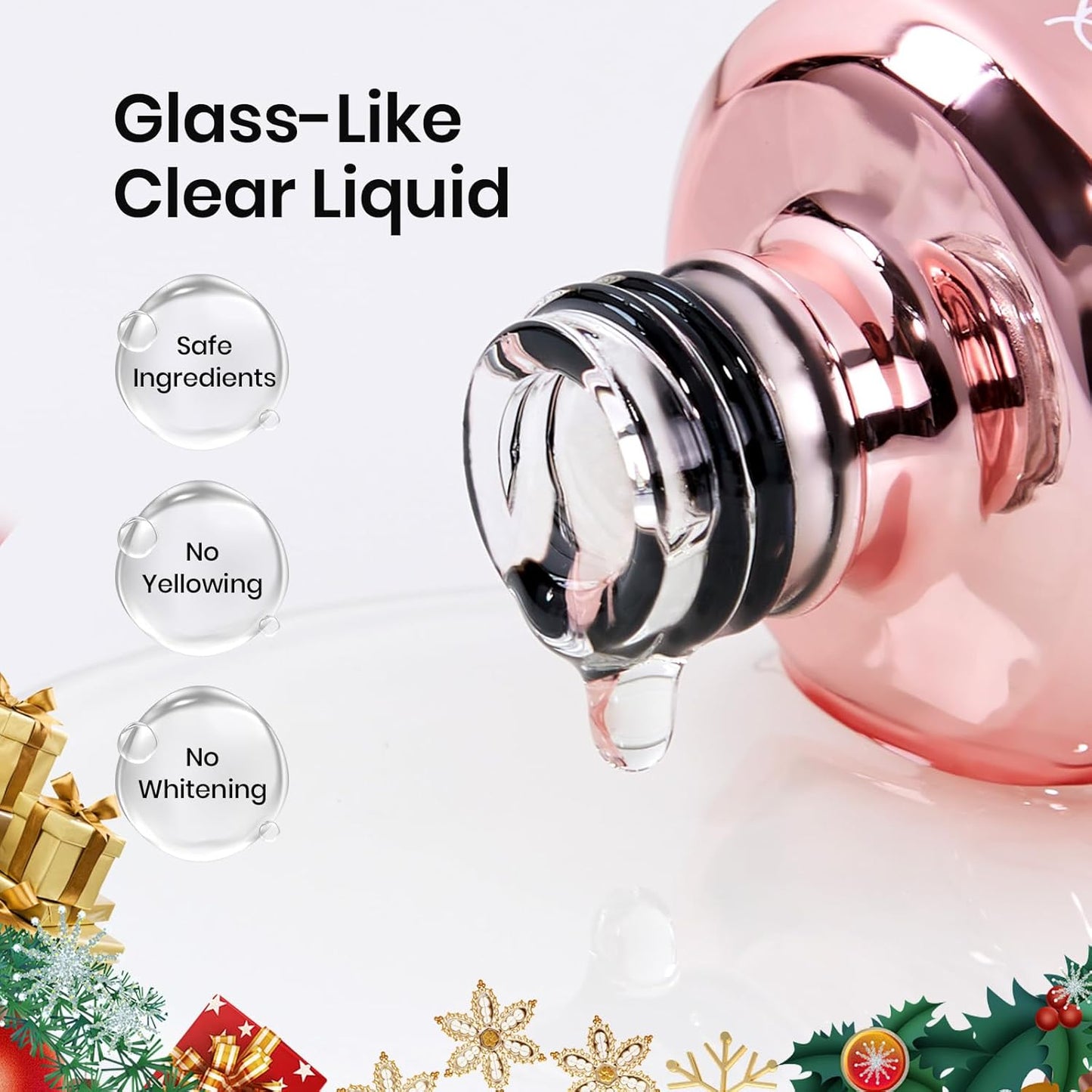 Beetles No Wipe Gel Top Coat and Base Coat Set, 2 Pcs 15ml Top Coat Gel Nail Polish & Gel Base Shine Finish Long Lasting, Soak Off LED Lamp Nail Art Design Manicure Gifts for Women Christmas Limited