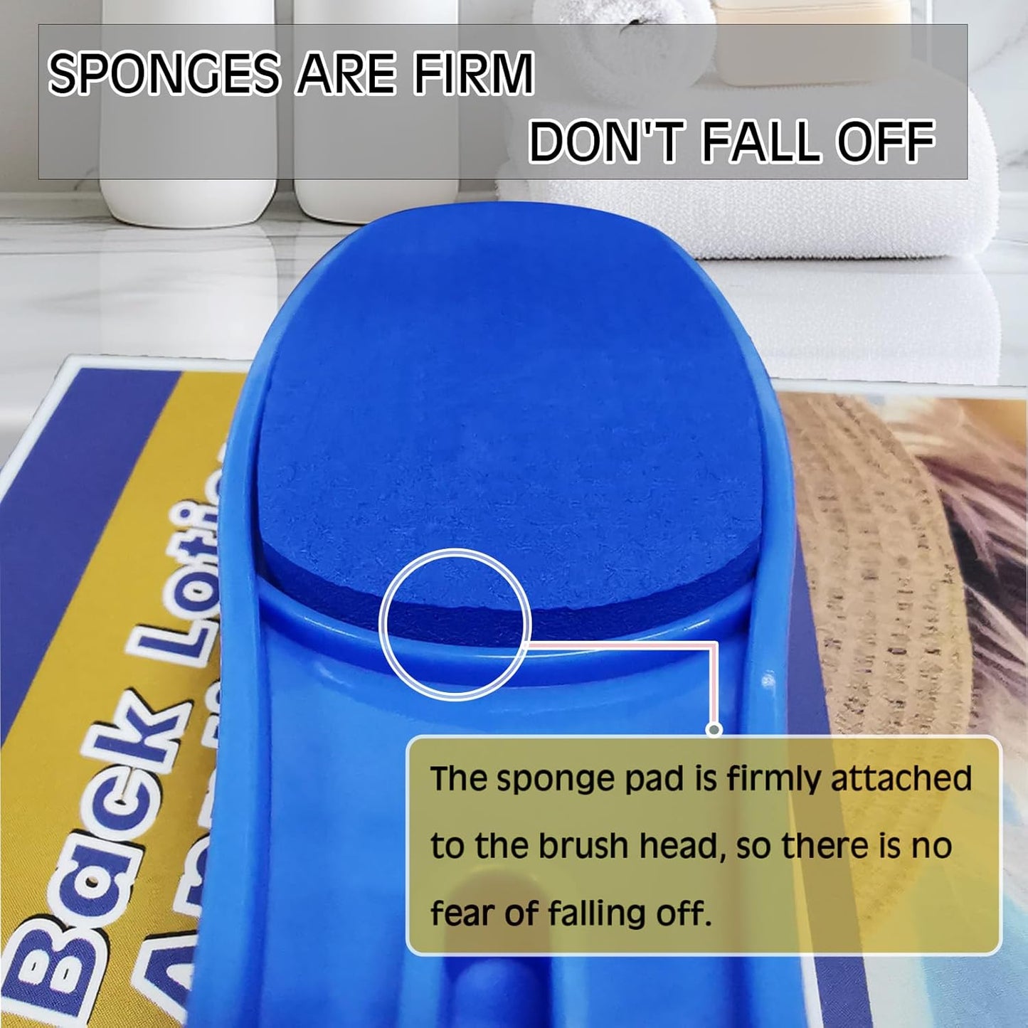 Back Scratcher for Women,Lotion applicator for Back,Handicap Accessories for Daily Living,applicator Pads,Gifts for Seniors,self Tanner Back applicator,Long Handled Sponge,Lotion Stick