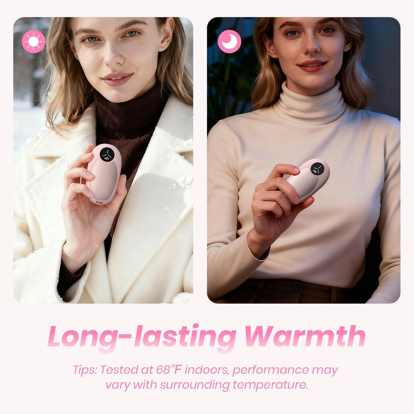 Hand Warmers Rechargeable 2 Pack Electric Hand Warmer Magnetic, Ultrathin Portable Handwarmers Gifts for Men Women Christmas Hiking Golf Hunting Accessories (Black)