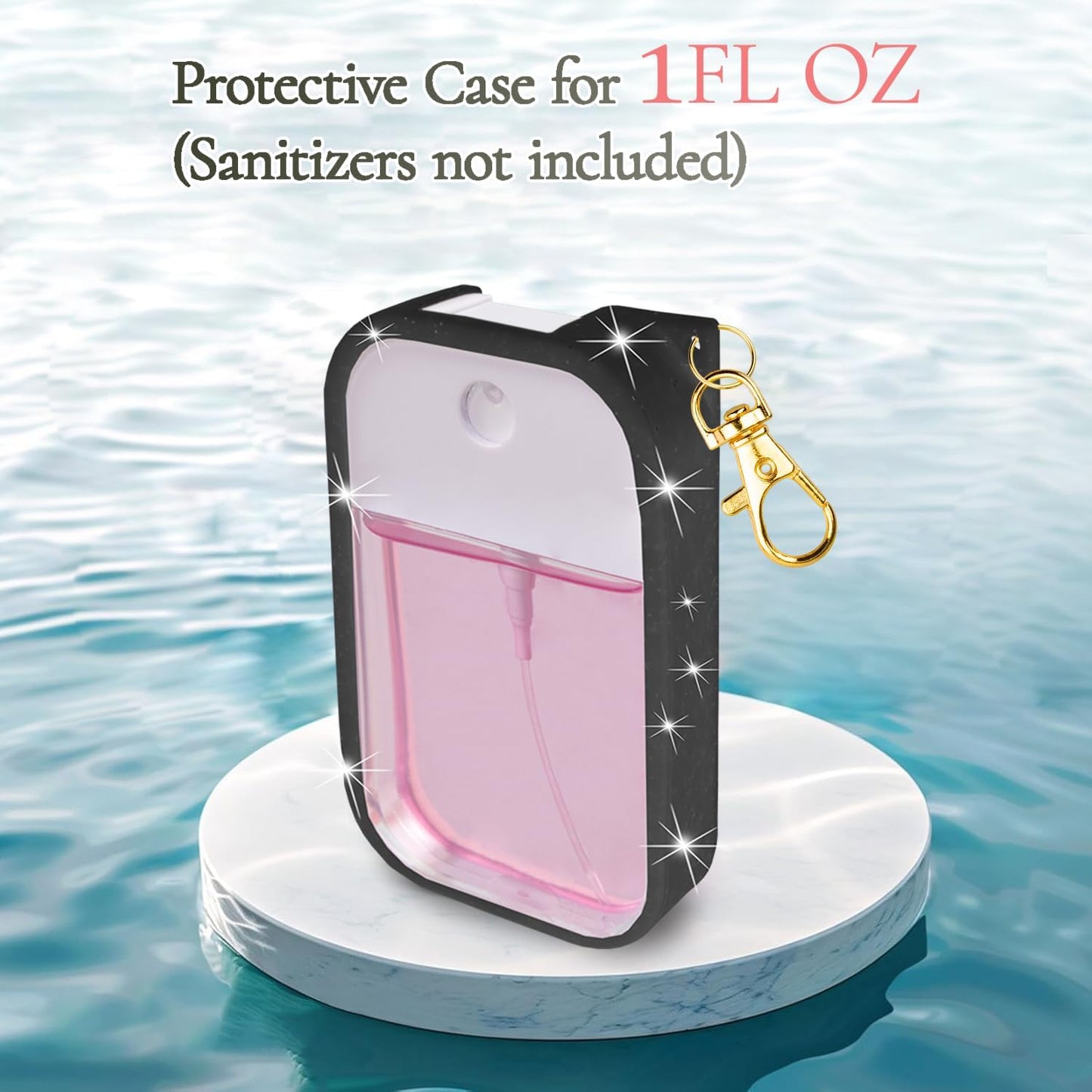 VANEST Silicone Case Compatible with Touchland Hand Sanitizer Spray, Protective Case with Keychain for Spray 1 fl oz