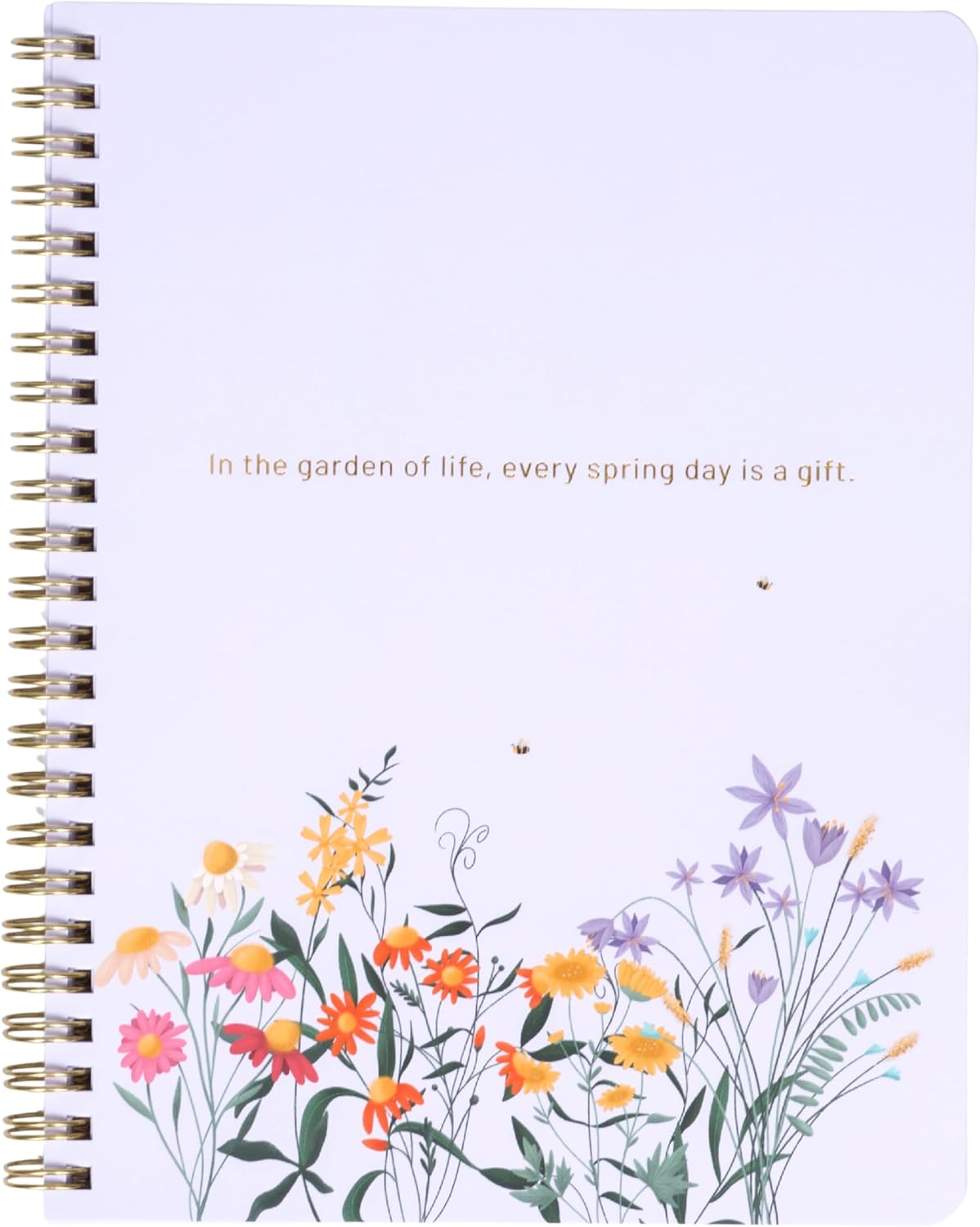 Happy Hoos® Aesthetic Spiral Notebook - 6.25" x 8.25" College Ruled Journal Notebook - Hard Cover Writing Journal for Work, School, Travel, More - Floral Notebook 8 Seasonal Designs (Spring Meadow)