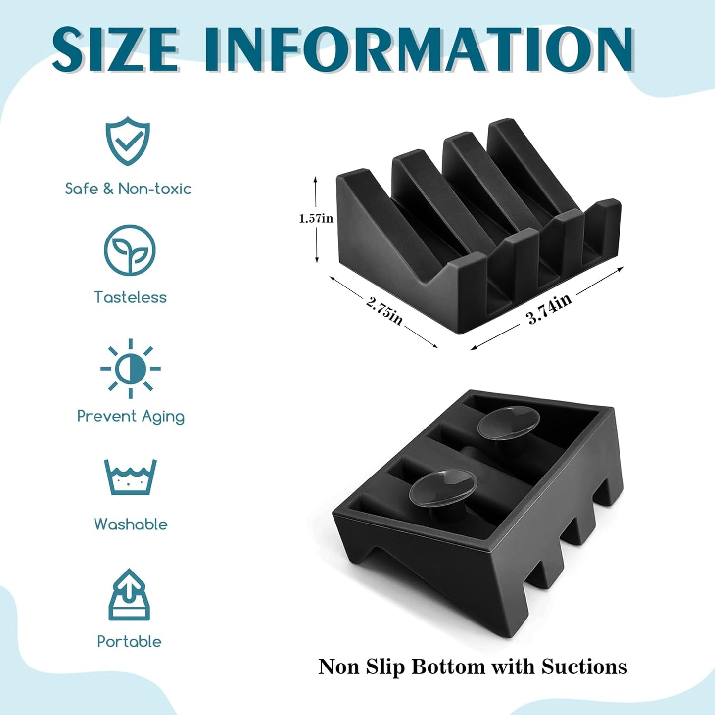 Self Draining Soap Dish,Silicone Suction Cup Soap Holder, Bathroom Soap Dish for Bar Soap,Can Extend Soap Life,Bathroom, Bath Tub, Kitchen Sink (2, Black)