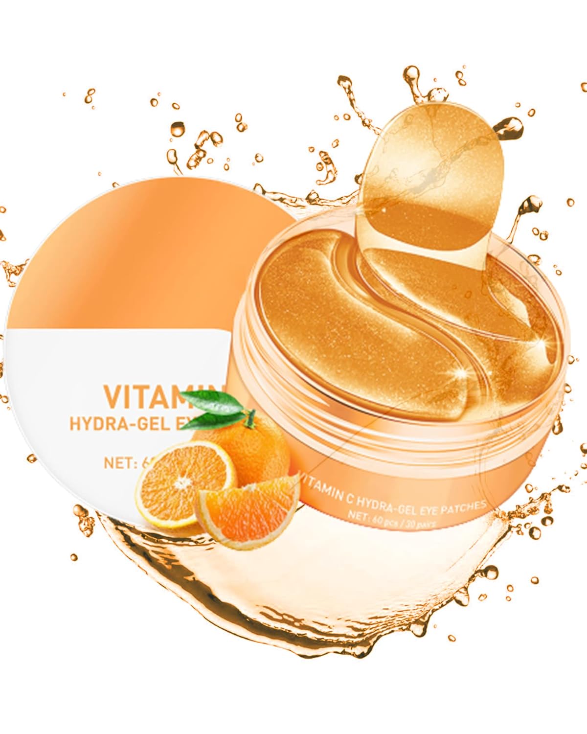 Under eye Gel Patches -Update 60Pcs Vitamin C Crystal Eye Gel Patch, Eye Mask for Puffy Eye, Dark Circle, Eye Bag, Puffiness, Wrinkle, Anti-Aging Eye Pads Treatment Mask, Thanksgiving Gift for Women