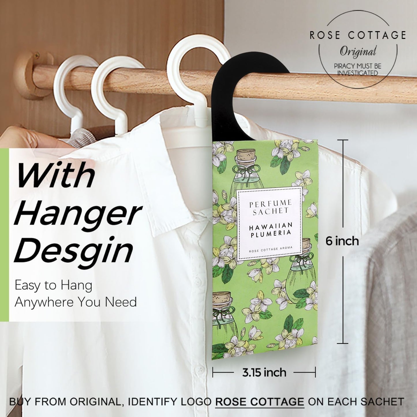 Large 12 Packs Hawaiian Plumeria Hanging Closet Air Freshener Scented Sachets Long Lasting Smell Goods