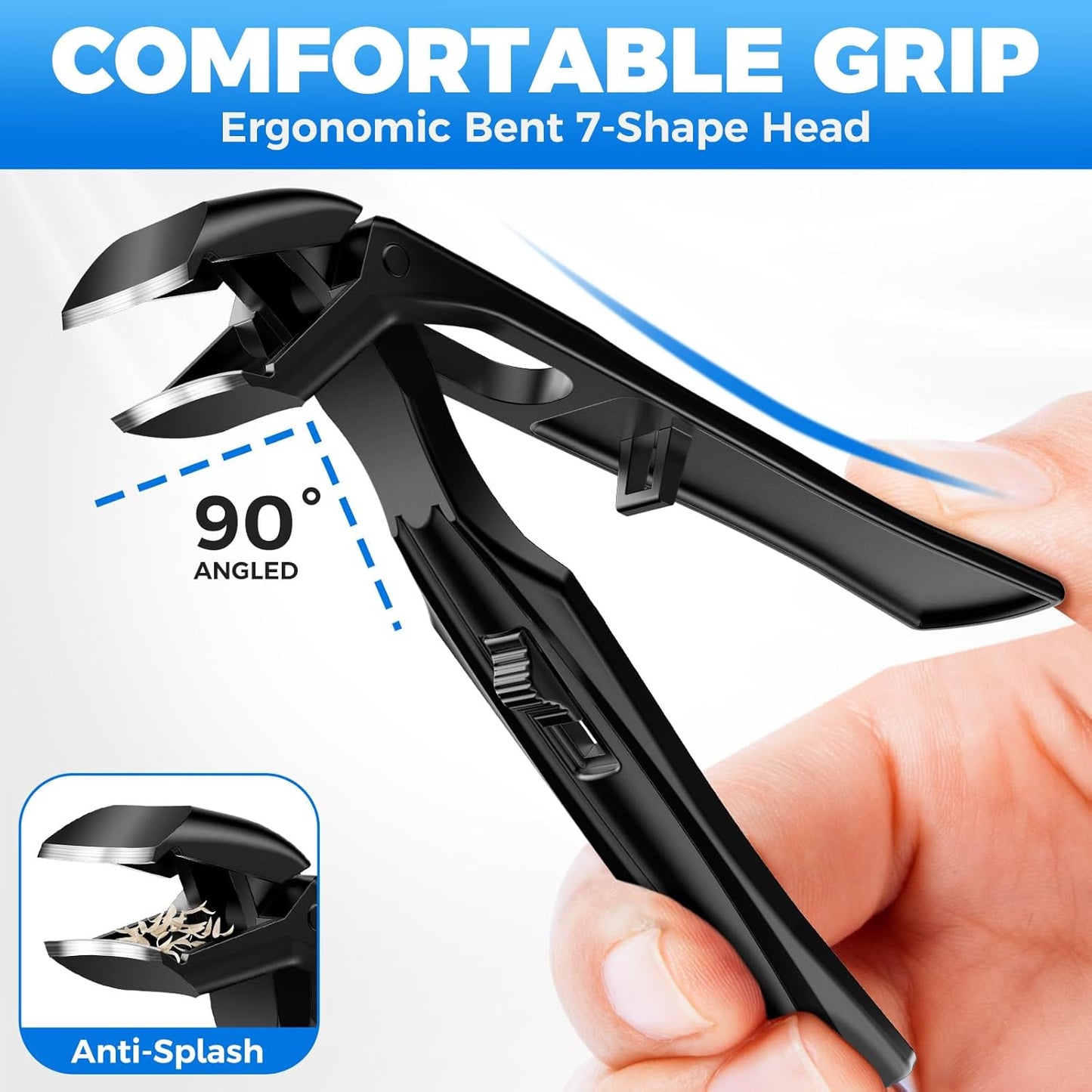 2025 Toenail Clippers for Thick Toenails for Seniors, Large Angled Toe Nail Clippers for Thick Nails for Men, Heavy Duty Professional Ingrown Toenail Clippers Long Handle Nail Clippers with Catcher