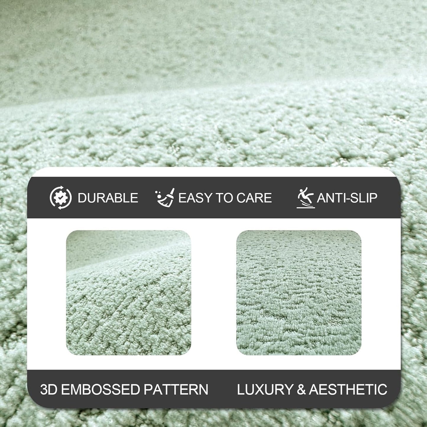 Bath Mat-Non-Slip Bathroom Floor Mats-Absorbent Quick Dry Low Pile Bathroom Rugs Fit Under Door-Bath Rug for Sink,Bathtub,Shower Room,24"×36",Sage Green