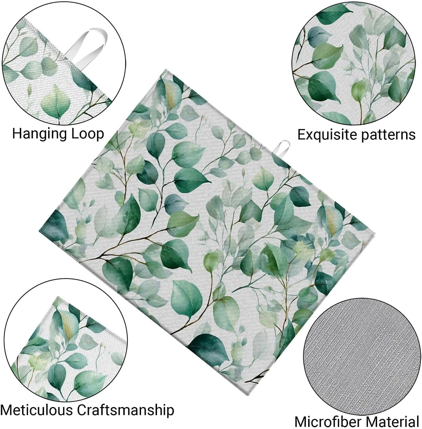 Dish Drying Mat For Kitchen Counter, Sage Green Microfiber Absorbent Dish Drainer Rack Pad Reusable Large 18x24in Drying Mat