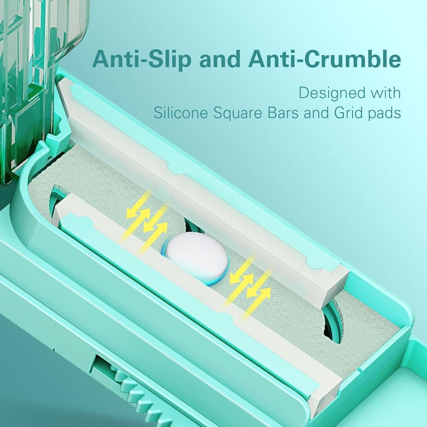 ONE PIX Pill Cutter Splitter for Small and Tiny Pills, Pill Cutter for Cutting Multiple Pills at a Time in Half with Hidden Sharp Stainless Steel Blade, Cyan