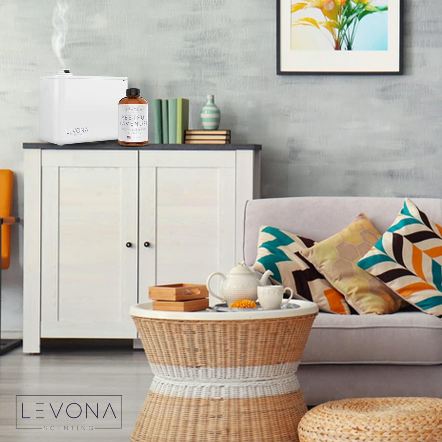 Levona Scents Pure Essential Oils for Diffusers for Home Luxury Scents - Restful Lavender Essential Oil is A Floral Blend of Eucalyptus, Bergamot, Lavender - Aroma Diffuser Oil