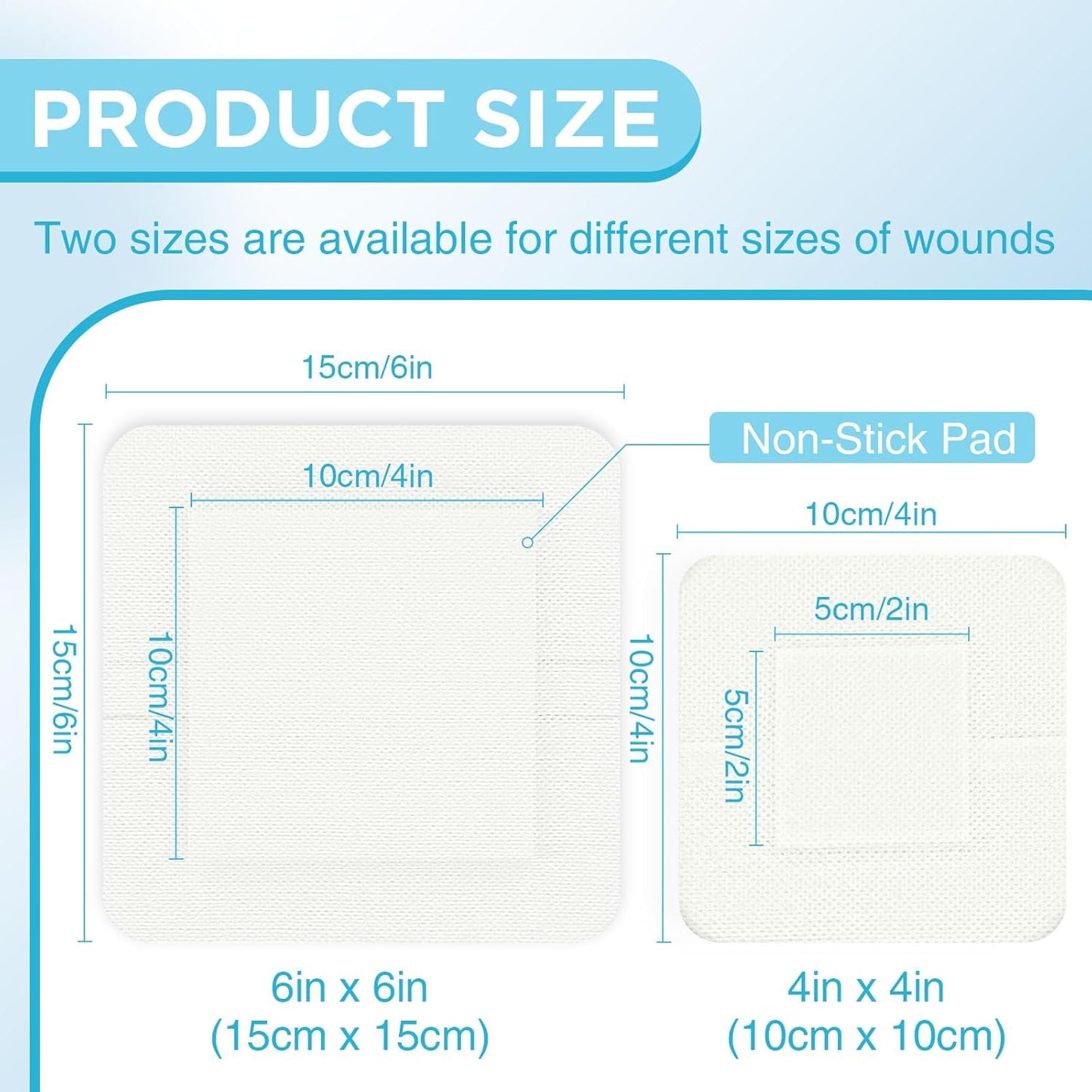 OK TAPE Bordered Gauze Island Dressing 6"x6",25 Count Wrapped Gauze Pads,Non-Woven Sterile Wound Dressing with Highly Absorbent Pad,Soft and Breathable Bandages for Wounds, First Aid