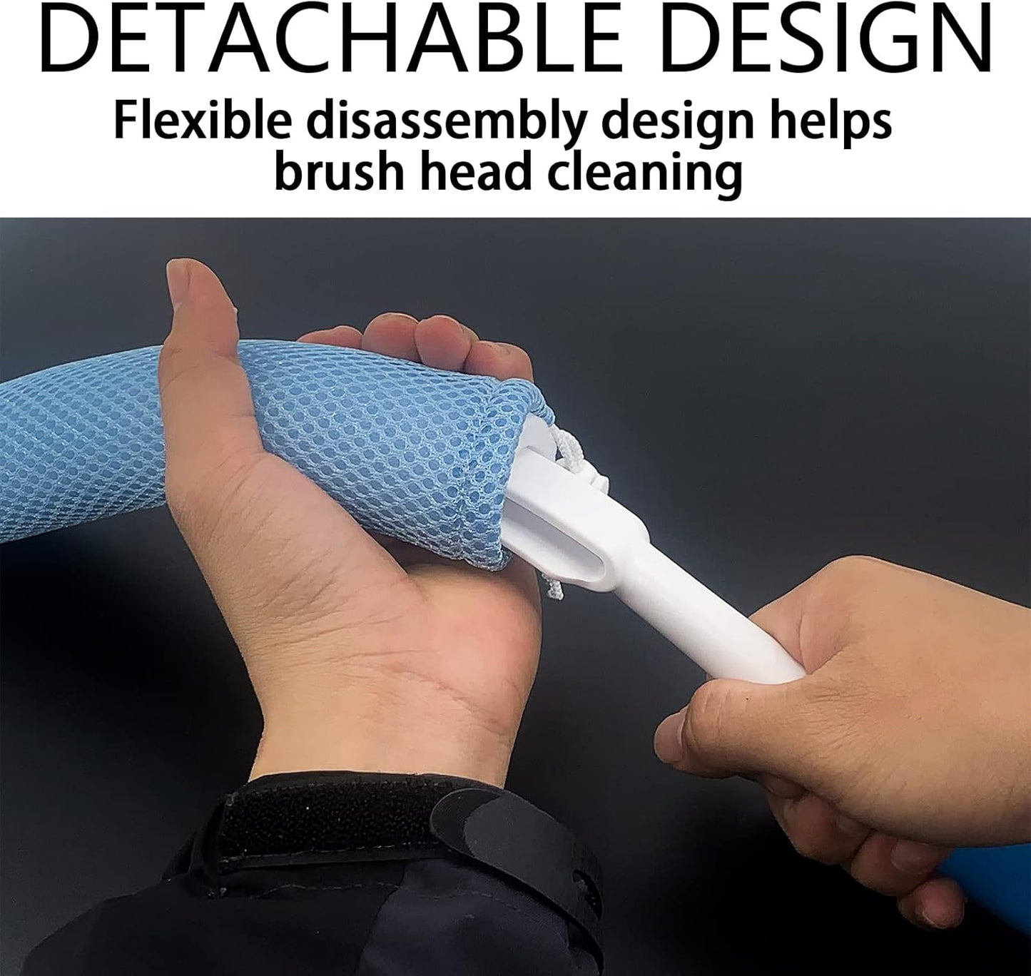 Long Handle Bath Brush, Anti-Slip Curve Handled Bath Body Brush, Back Scrubber for Shower, Easy Reach for Seniors, Suitable for Elderly/Pregnant Aid Bathing & Shower(Not Include Brush Handle)