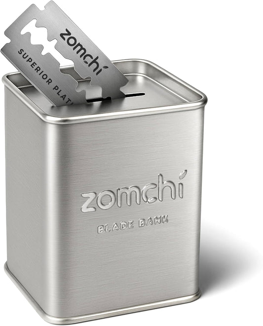 ZOMCHI Blade Disposal Container for Safety Razor Blade Storagement,Razor Blade Disposal Container (Silver)