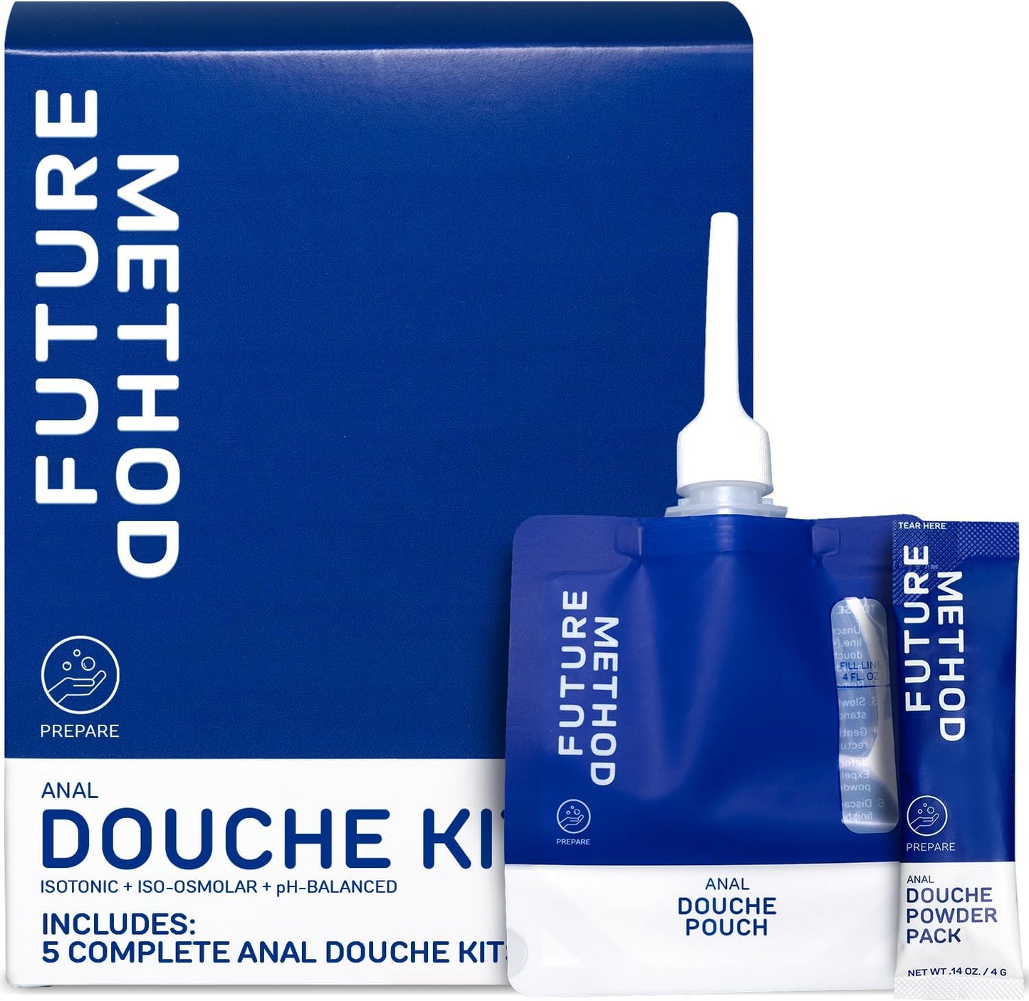 Anal Douche Kit 200ml - Disposable Intimate Wash - All-in-1 Anal Cleaner with Isotonic and Iso-Osmolar Solution - Hydrating and Calming Gentle Care for Safe and Confident Play, (Pack of 5)