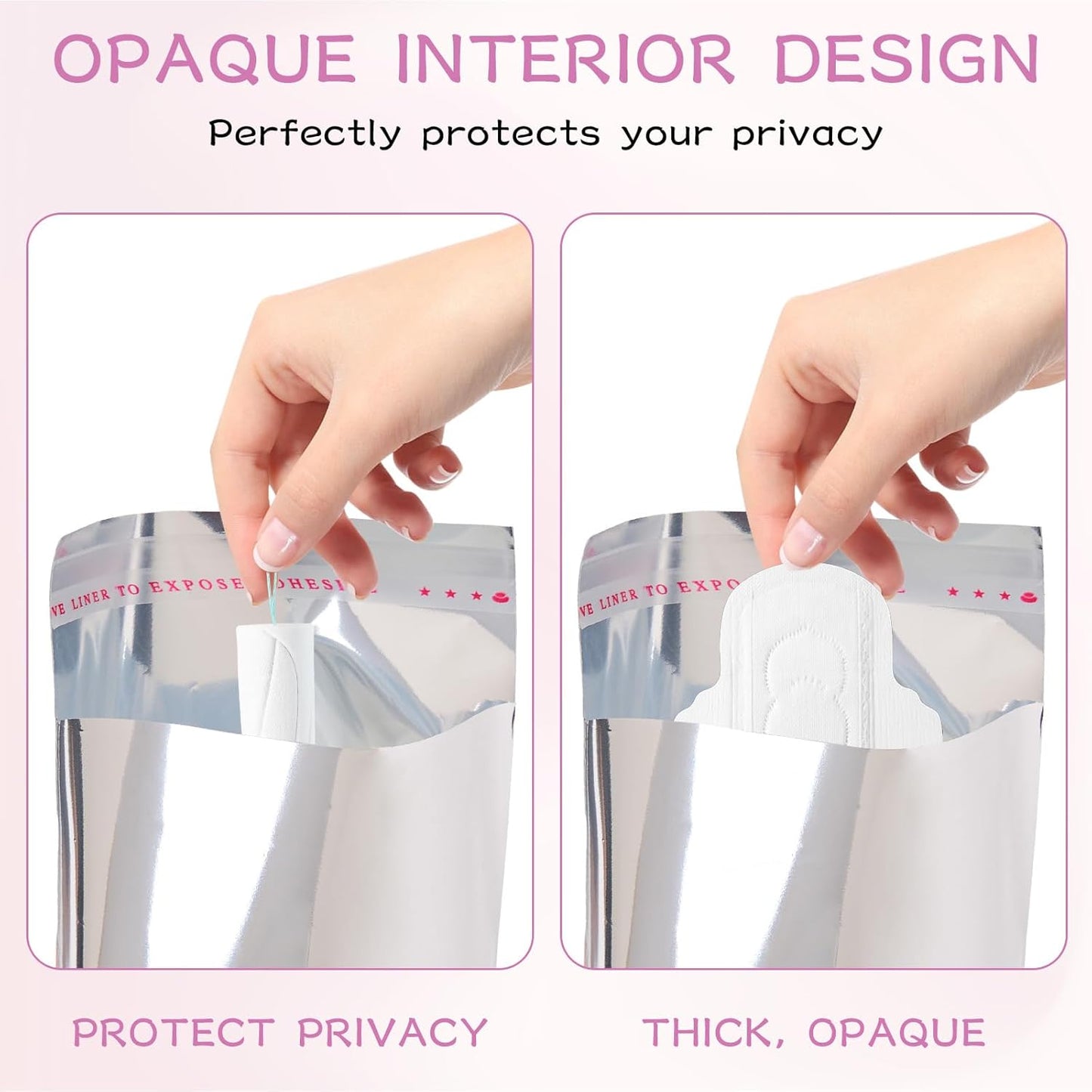 Sanitary Napkin Disposal Bags, 120 Pcs Silver Feminine Sanitary Napkin Storage Bag, Sealed Opaque for Privacy, Block Odors