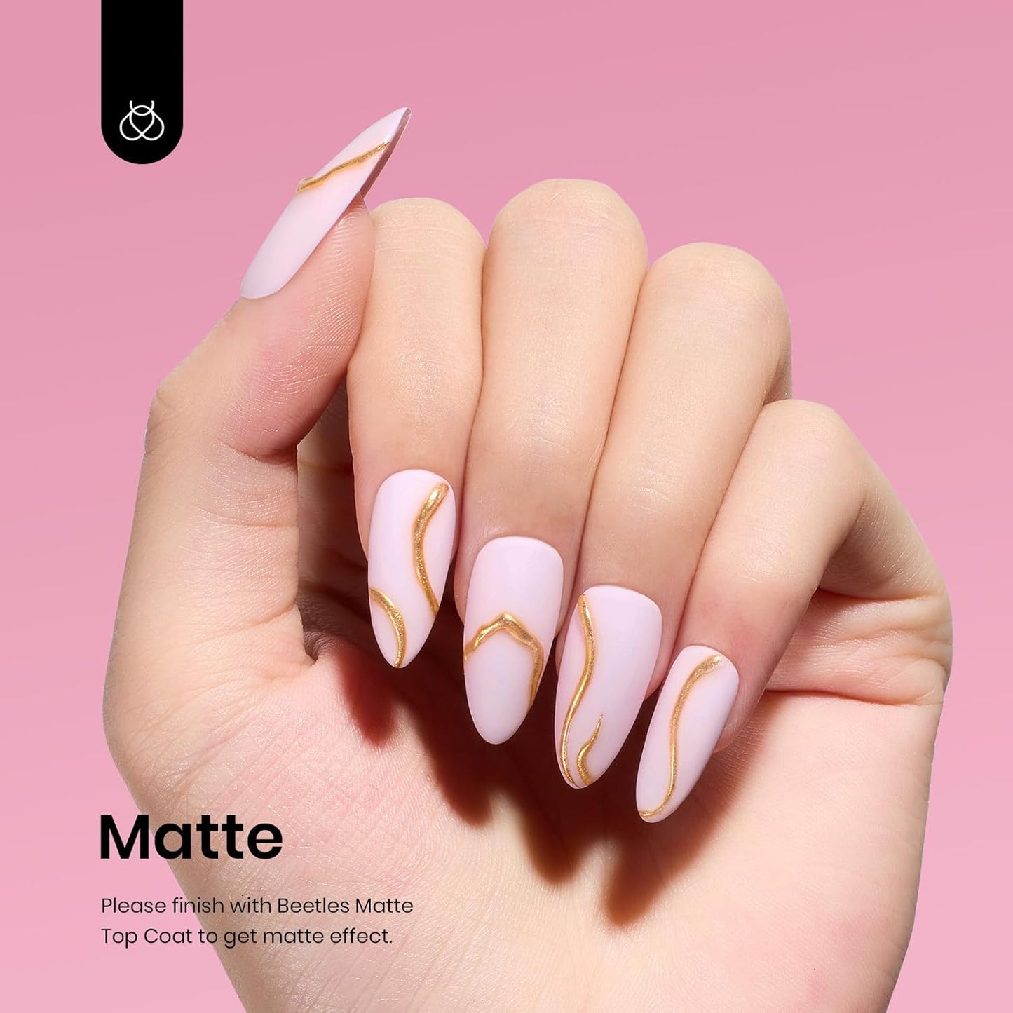 Beetles Pink Gel Nail Polish, Barely Pink Gel Polish Soak Off LED Nail UV LED Lamp Pastel Nail Art Manicure Salon DIY Home 0.51Oz Gift for Women