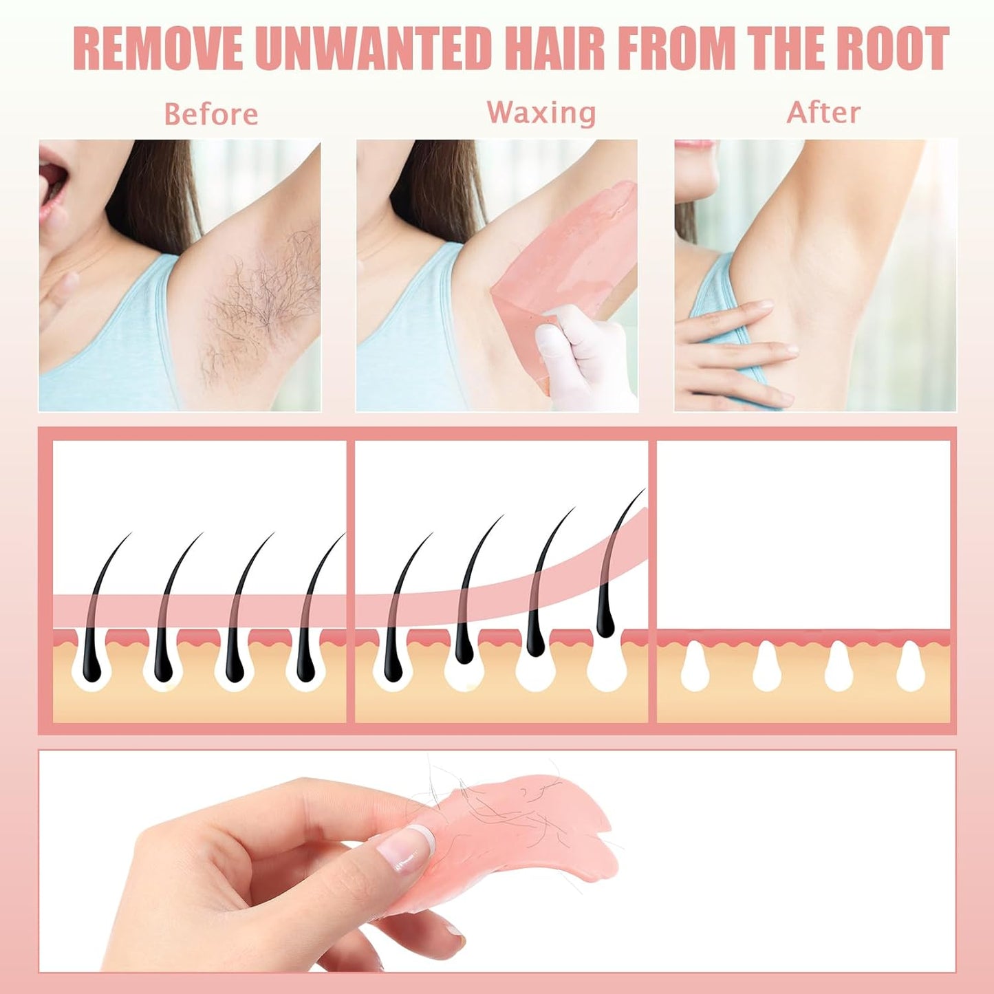 Waxing Kit - TIKESI Wax Warmer for Hair Removal, Hard Wax Kit with 14oz 5 Bags Hard Wax Beans for Full Body, Legs, Face, Eyebrows, Bikini, Brazilian Waxing Kit for Women Men