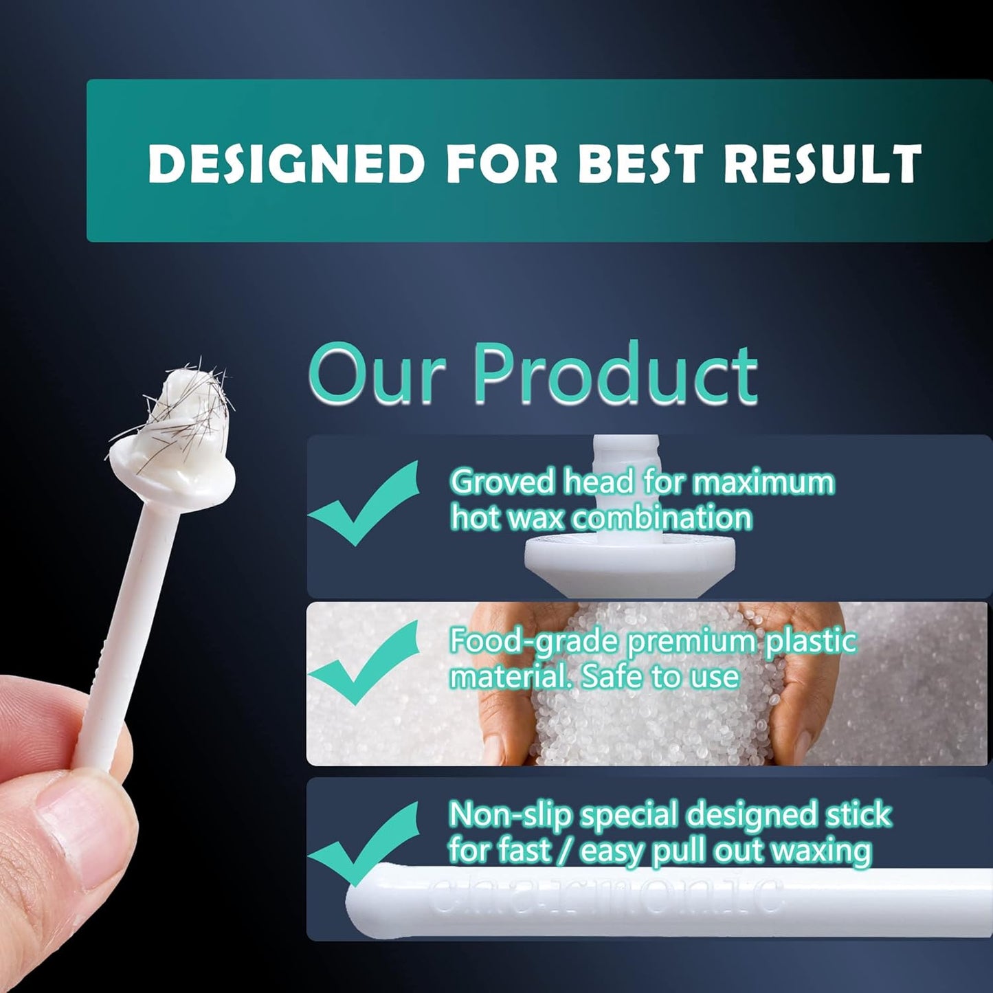 Charmonic 200 Pcs Wax Sticks, Nose Wax Kit Accessories, Waxing Sticks for Nostril Nasal Cleaning, Ear Face Eyebrows Hair Removal for Men Women