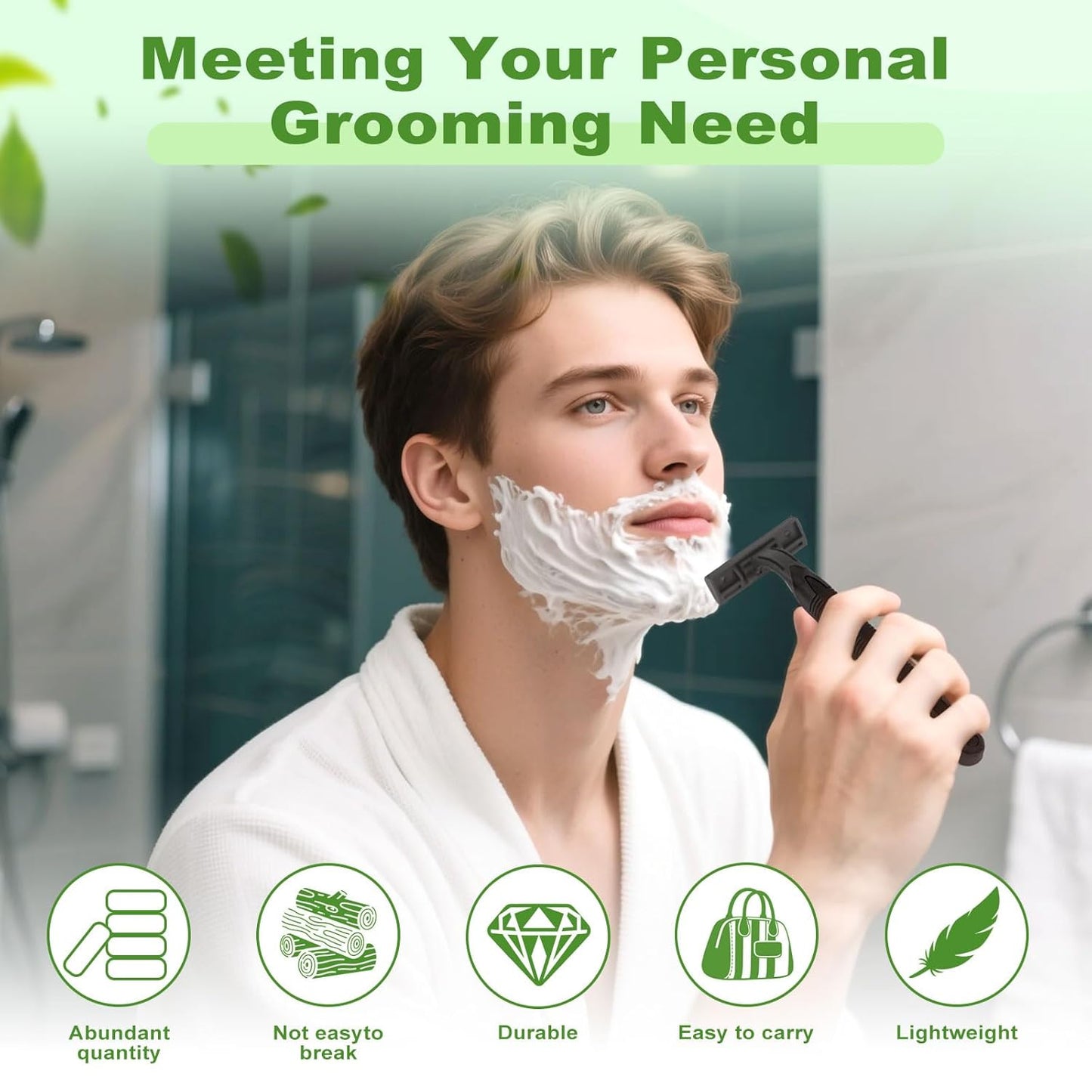 Disposable Twin Blade Razors in Bulk, Individually Wrapped - Clear Safety Cap, For Homeless, Hotel, Airbnb, Travel (pack of 30,black)