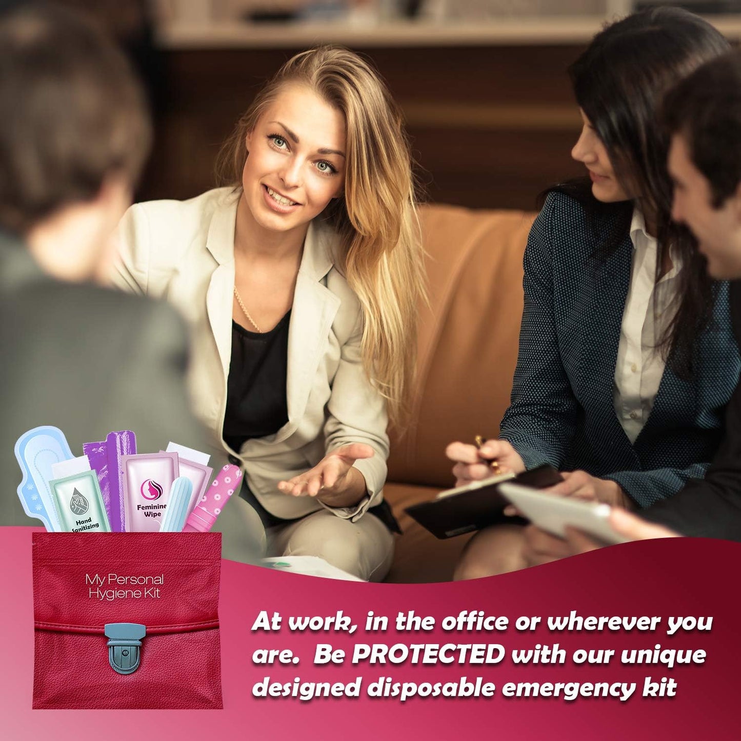 Red Purse Style Menstrual Kit All-in-One 10 Pack | Convenience on The Go | Period Kit Pack for Travelling, Tweens & Teenagers or just When You’re Out | Individually Wrapped Feminine Hygiene Product