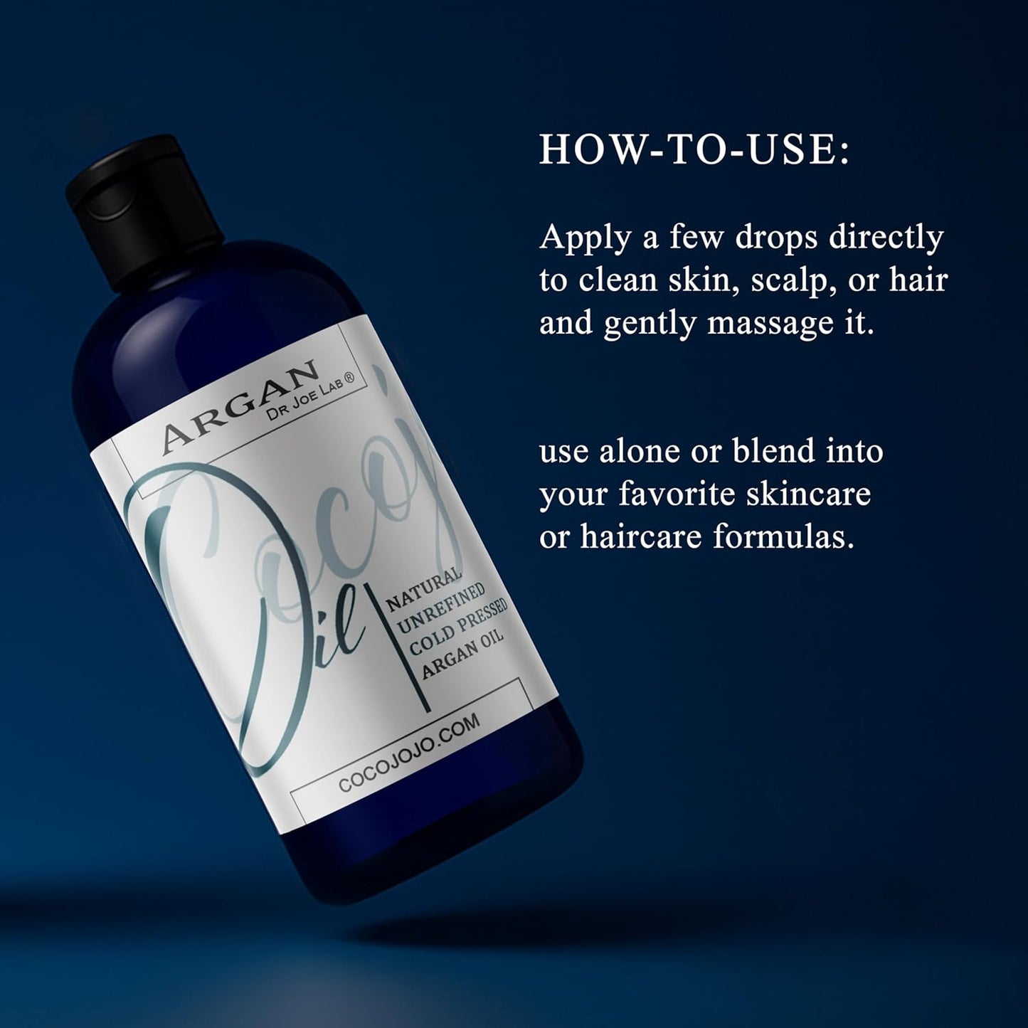 cocojojo Argan Oil - Cold Pressed 8 oz Pure Natural Extra Virgin Unrefined Argan Moroccan Marrakesh Oil Moisturizer Hair Face Lips Body Scalp Skin