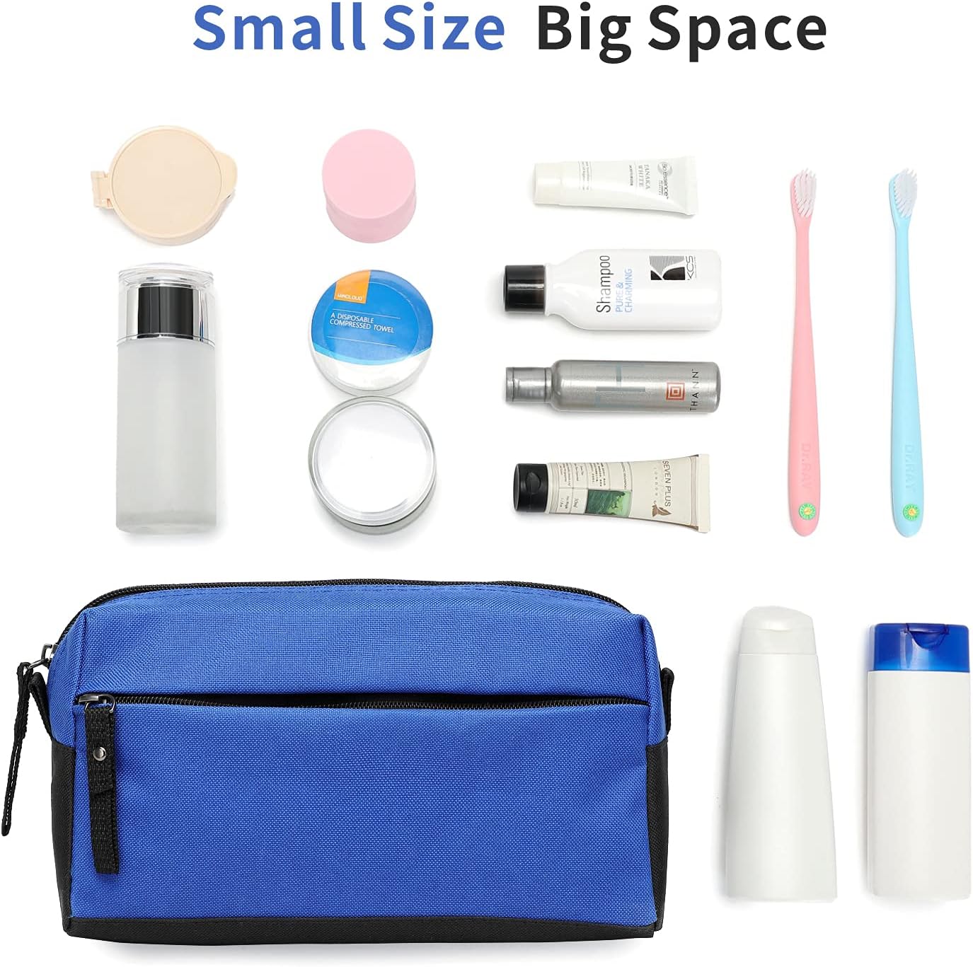 BuyAgain Toiletry Bag, Toiletry Travel Bathroom Bag Waterproof Cosmetic Make up Pouch Dopp Kit For Men or Women, Royal Blue