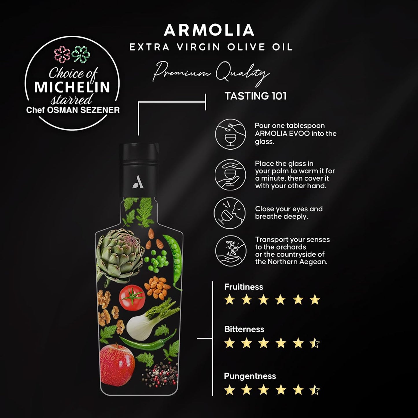 ARMOLIA 24-Pack Olive Oil Extra Virgin, Cold Pressed, Early Harvest, High Polyphenol (<400 mg/kg), Low Acidity (0.14%), 2025 Gold Award Winner, Drinking Premium Glass Bottle EVOO ( 24 Pack x 500mL , 405.6 Oz )