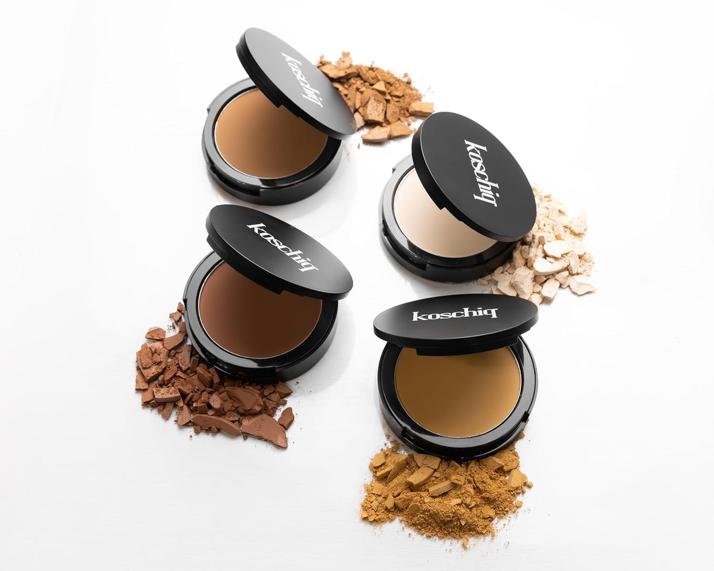 Koschiq Soft Matte Powder + Foundation – 2-in-1 Compact with Oil Control & Blurring Effect | 24hrs stay Longwear, Buildable Matte Finish | k-40. Light with warm golden undertone)