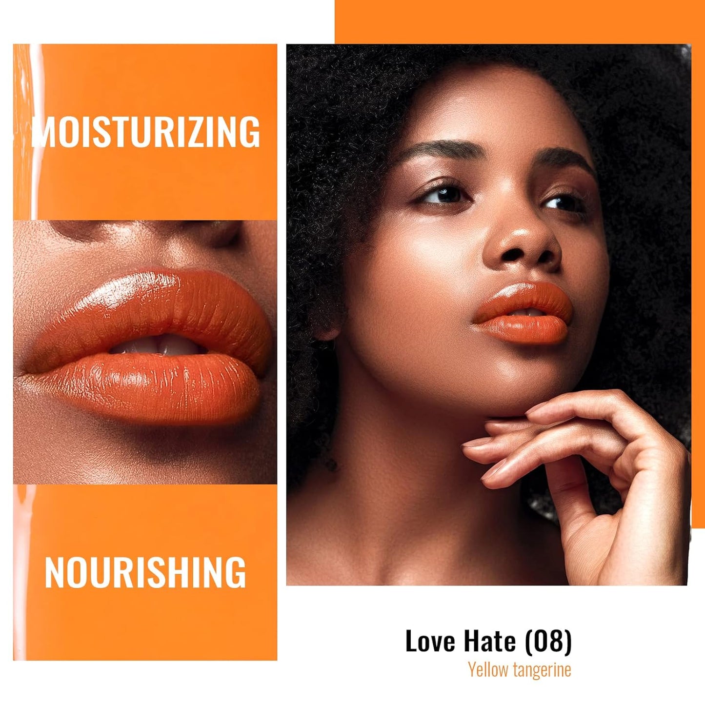 Oulac Orange Lipstick - Moisturizing Lip Stick Glossy Tinted Lip Balm, Sheer Shine Juicy Finish, Lightweight and Hydrating Formula for Dry Lip Care, Vegan 2.2g/0.07oz (08)