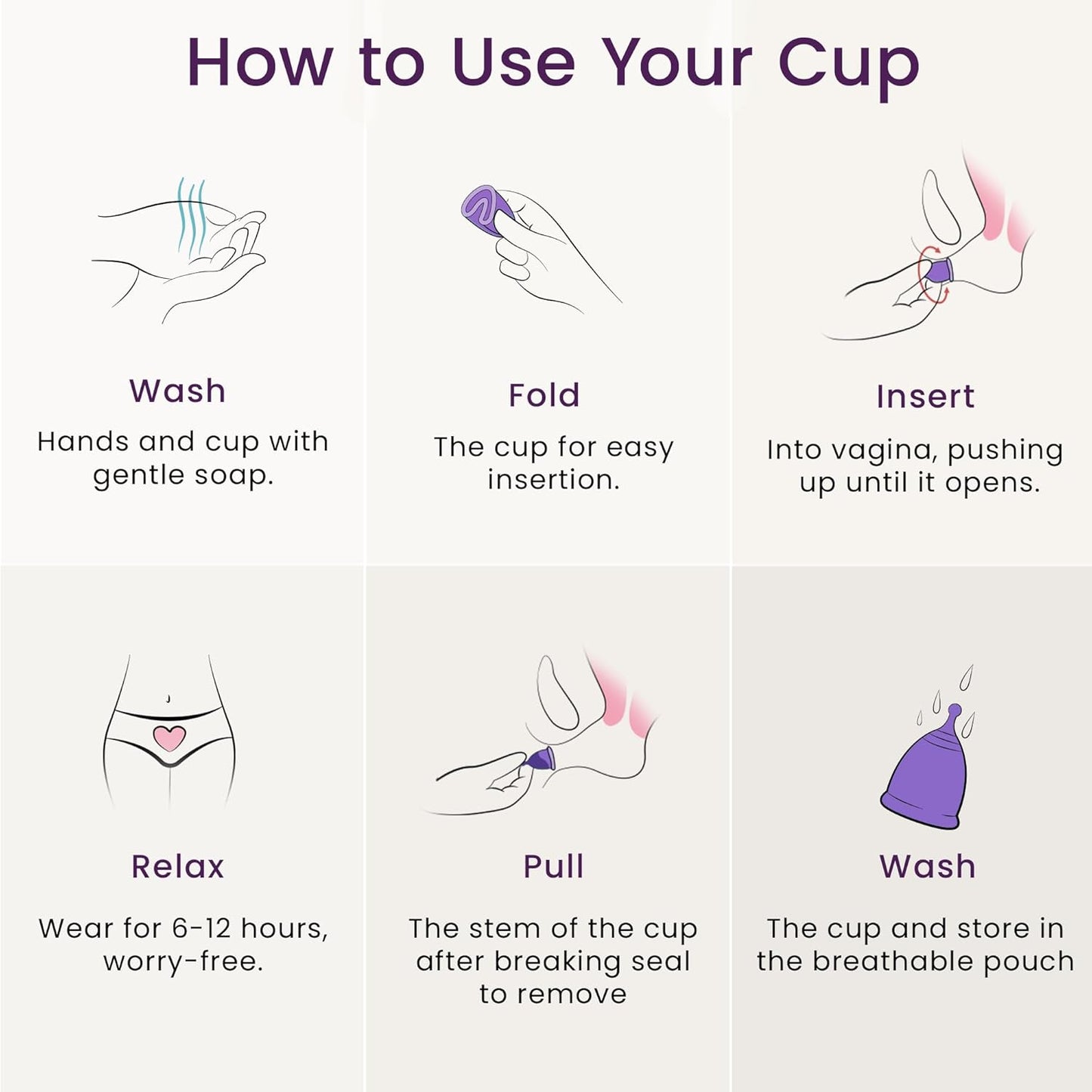 EcoBlossom Reusable Menstrual Cup Set - The Most Reliable Medical Grade Silicone Period Cups - Comfortably use for 12 Hours (2 Small Cups)