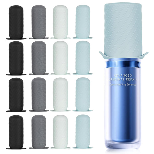 Bottle Covers for Travel, Elastic Sleeves for Leak Proofing, Silicone toiletry Containe sleeves, Leak Locks Travel Accessories for Shampoo Conditioner Wash Body Bottles (16pack)